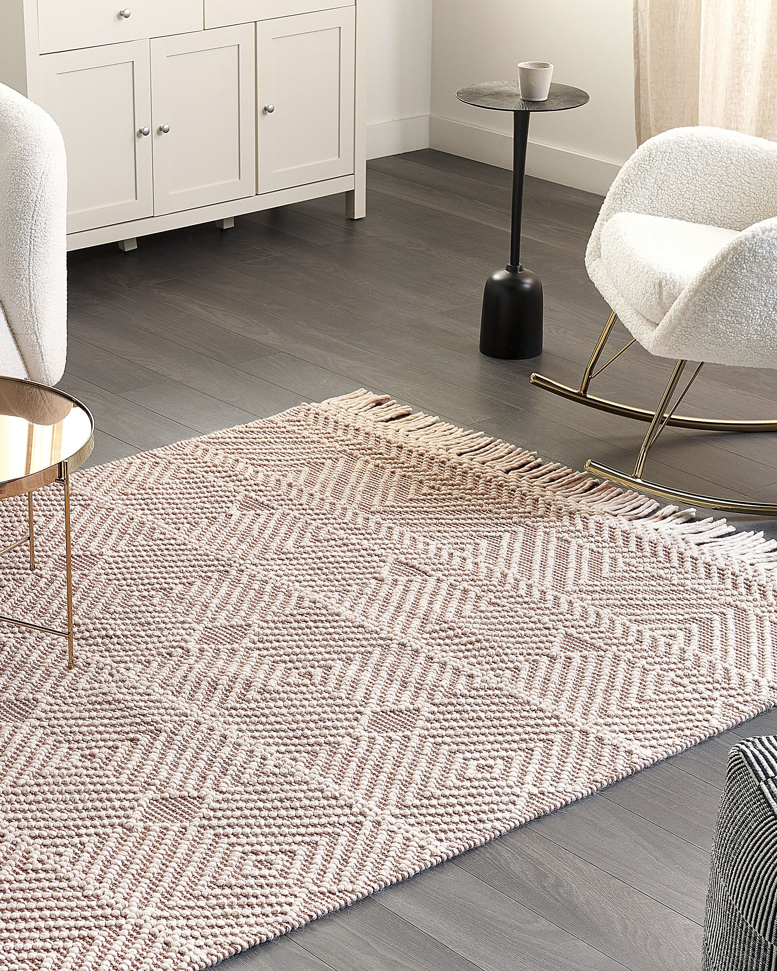 Rug KESTEL Brown Beige 160 x 230 cm Wool