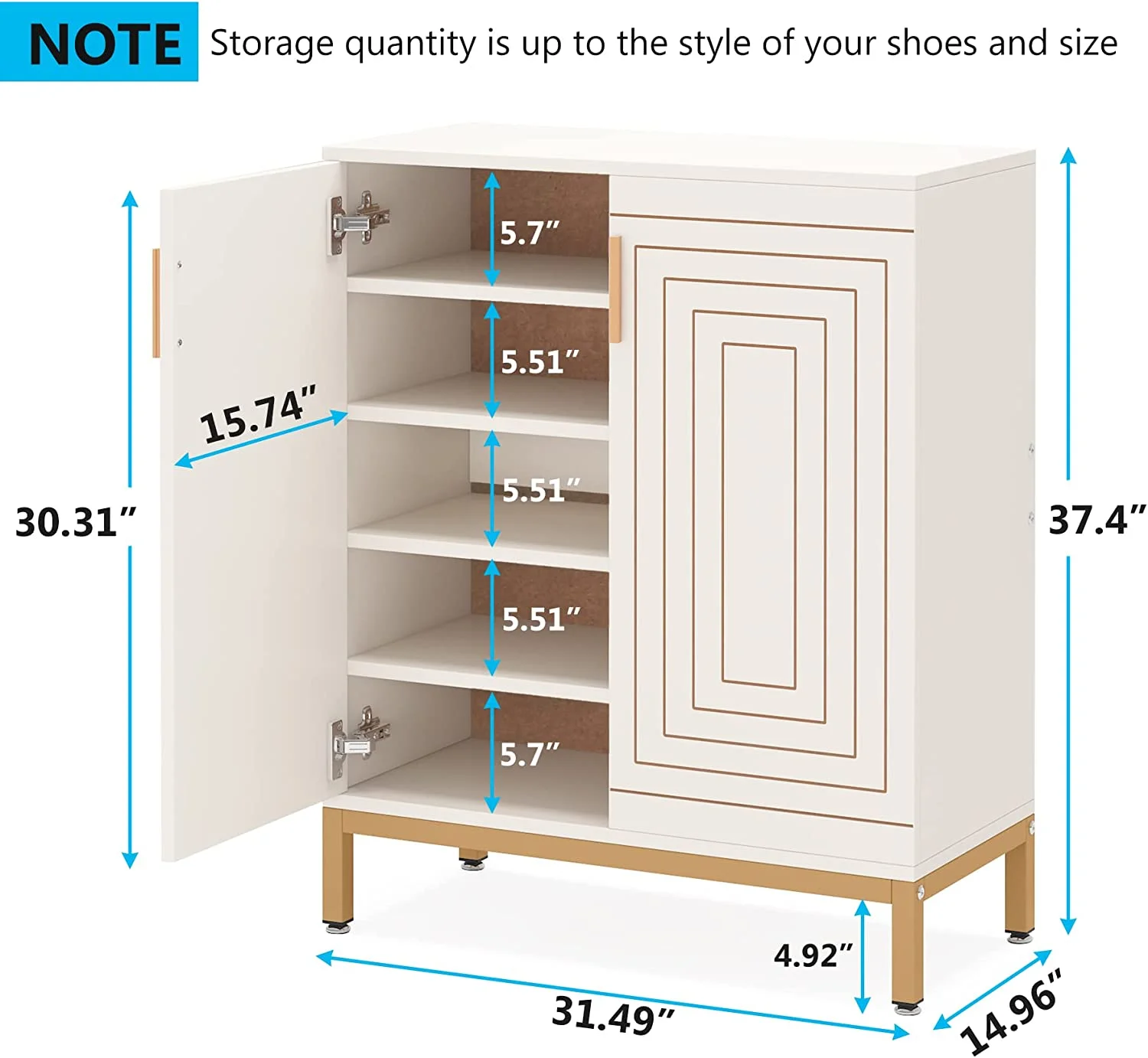 Tribesigns 20 Pairs Shoe Storag Cabinet for Entryway - Image 14