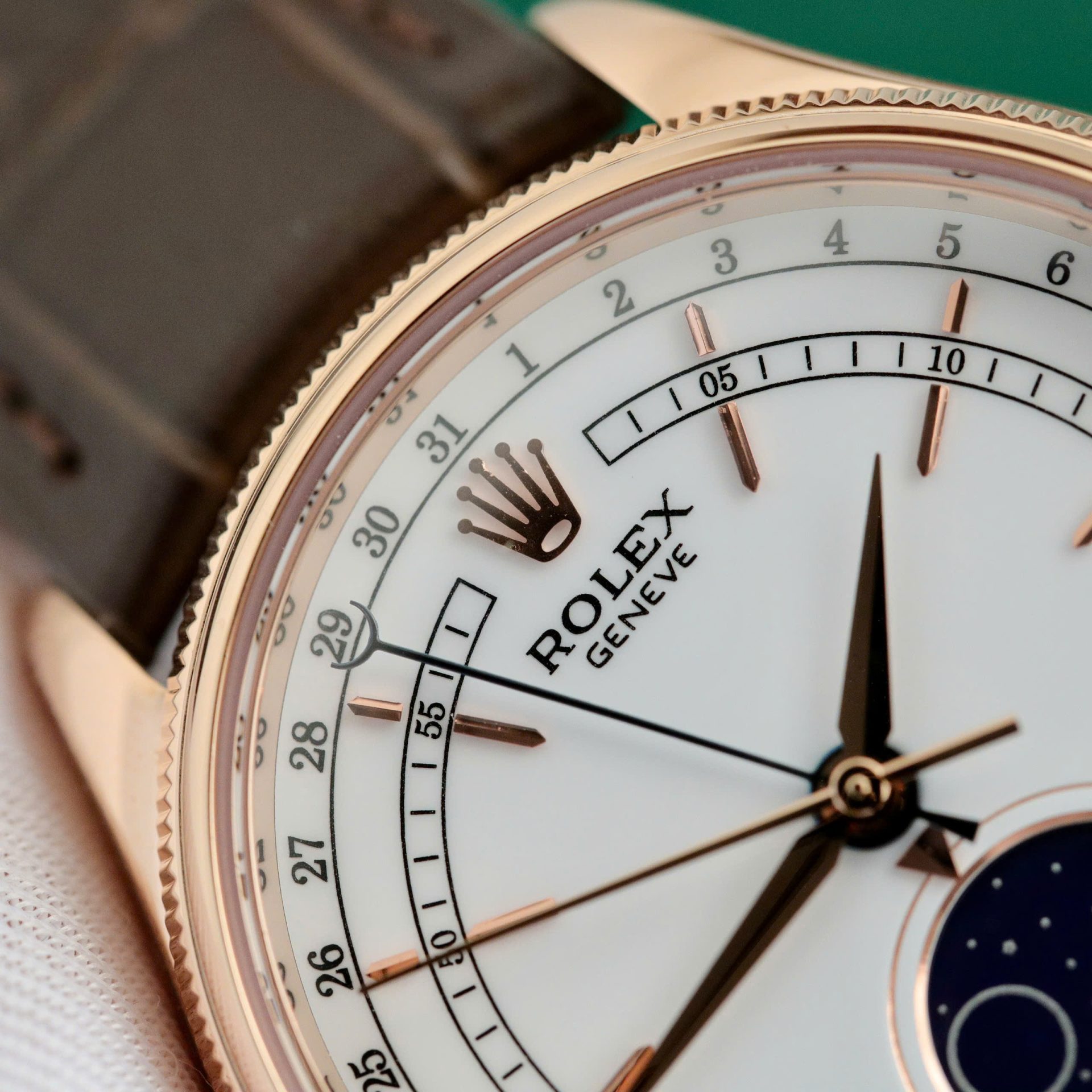 Rolex Cellini Moonphase 50535 Replica Watch Leather Strap 39mm - Top club