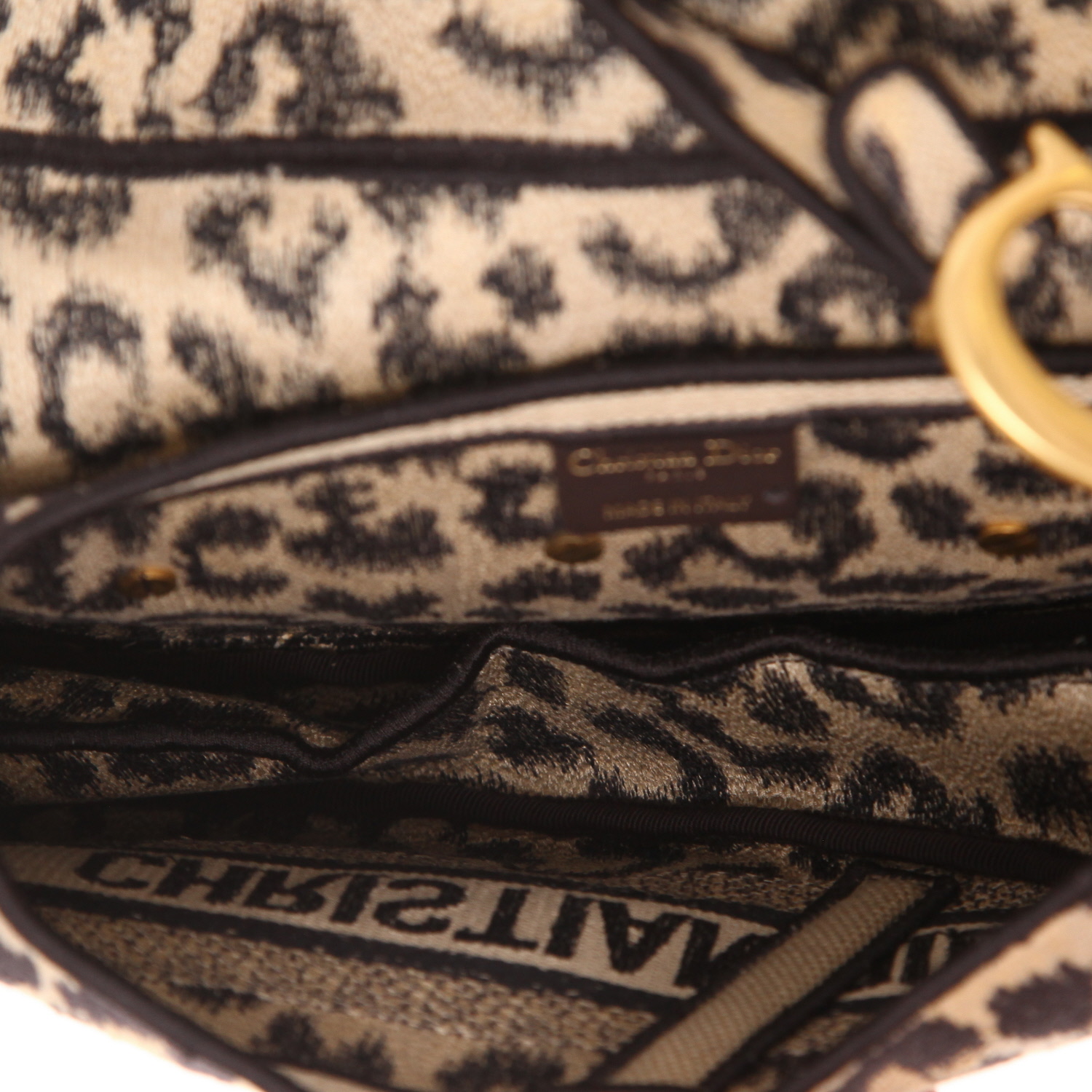 Dior Saddle handbag in beige and black canvas1:1High-quality replica