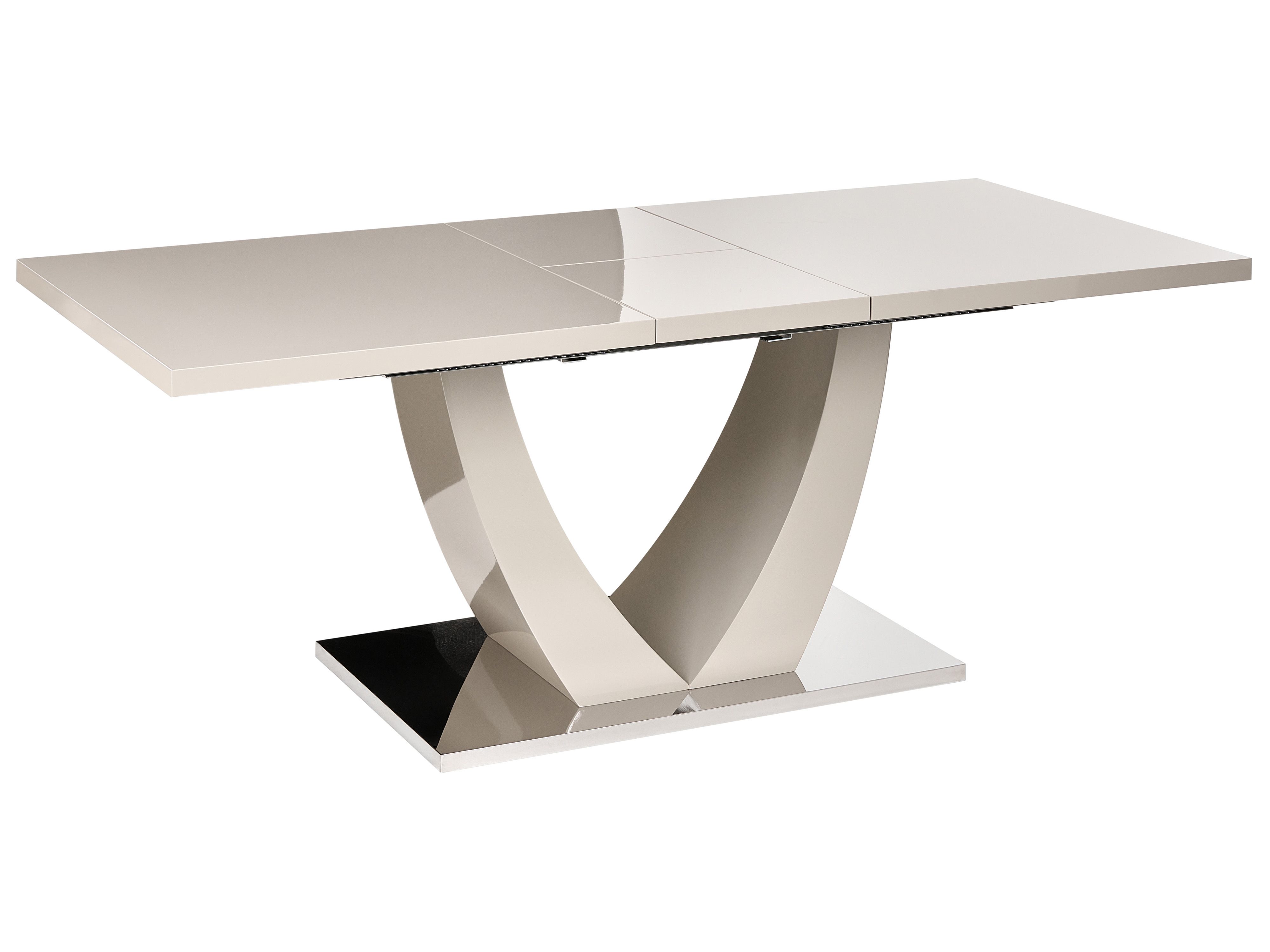 Extending Dining Table MERRAN Light Beige 160/200 cm 90 cm