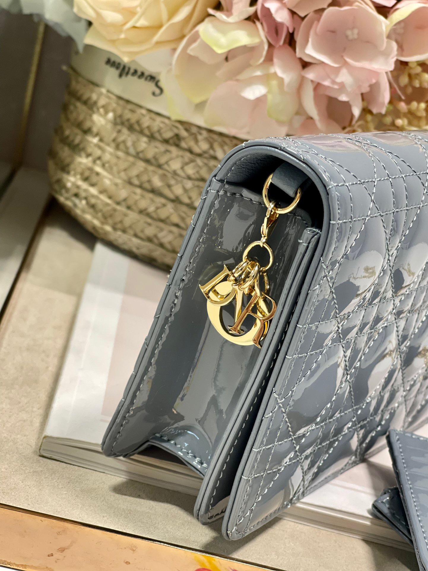 Christian Dior Lady Dior Pouch Smoky blue, For Women, Women’s Handbags 8.5in/21.5cm CD1:1High-quality replica
