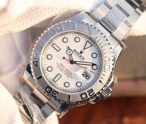 Replica Rolex Yacht-Master 116622 JF White Dial on SS Bracelet SH3135 - Elite Watch Atelier