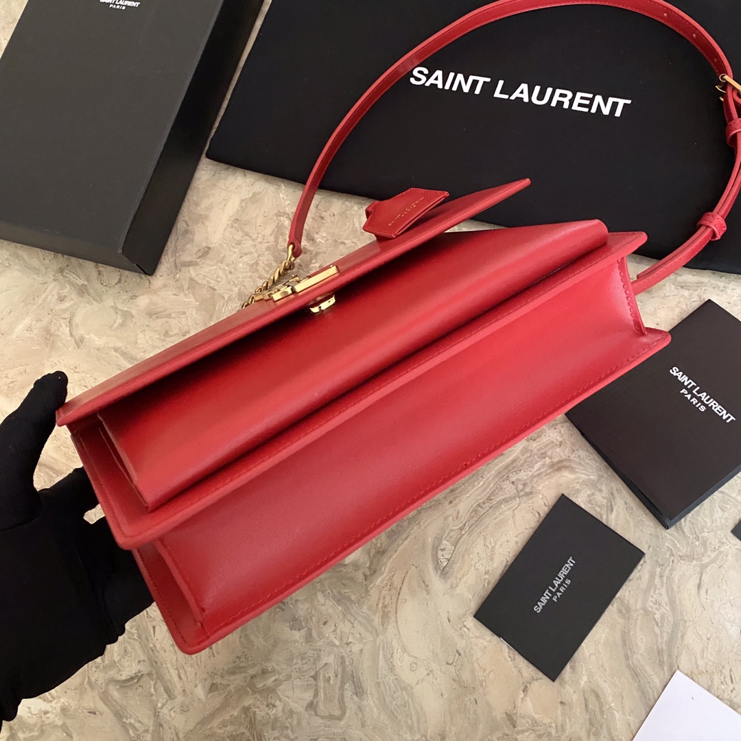MEDIUM SUNSET SATCHEL IN SMOOTH LEATHER1:1High-quality replica