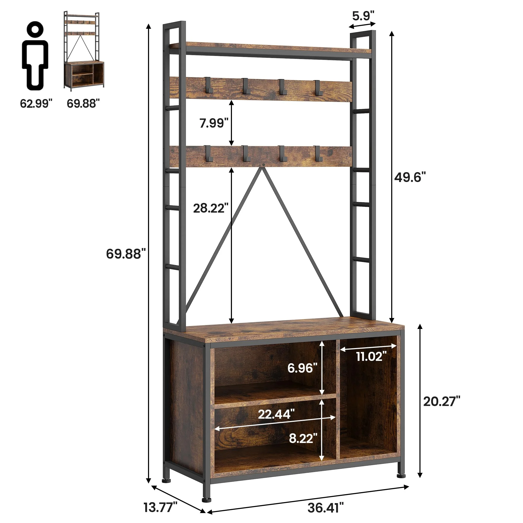 Hall Tree with Bench 36.41