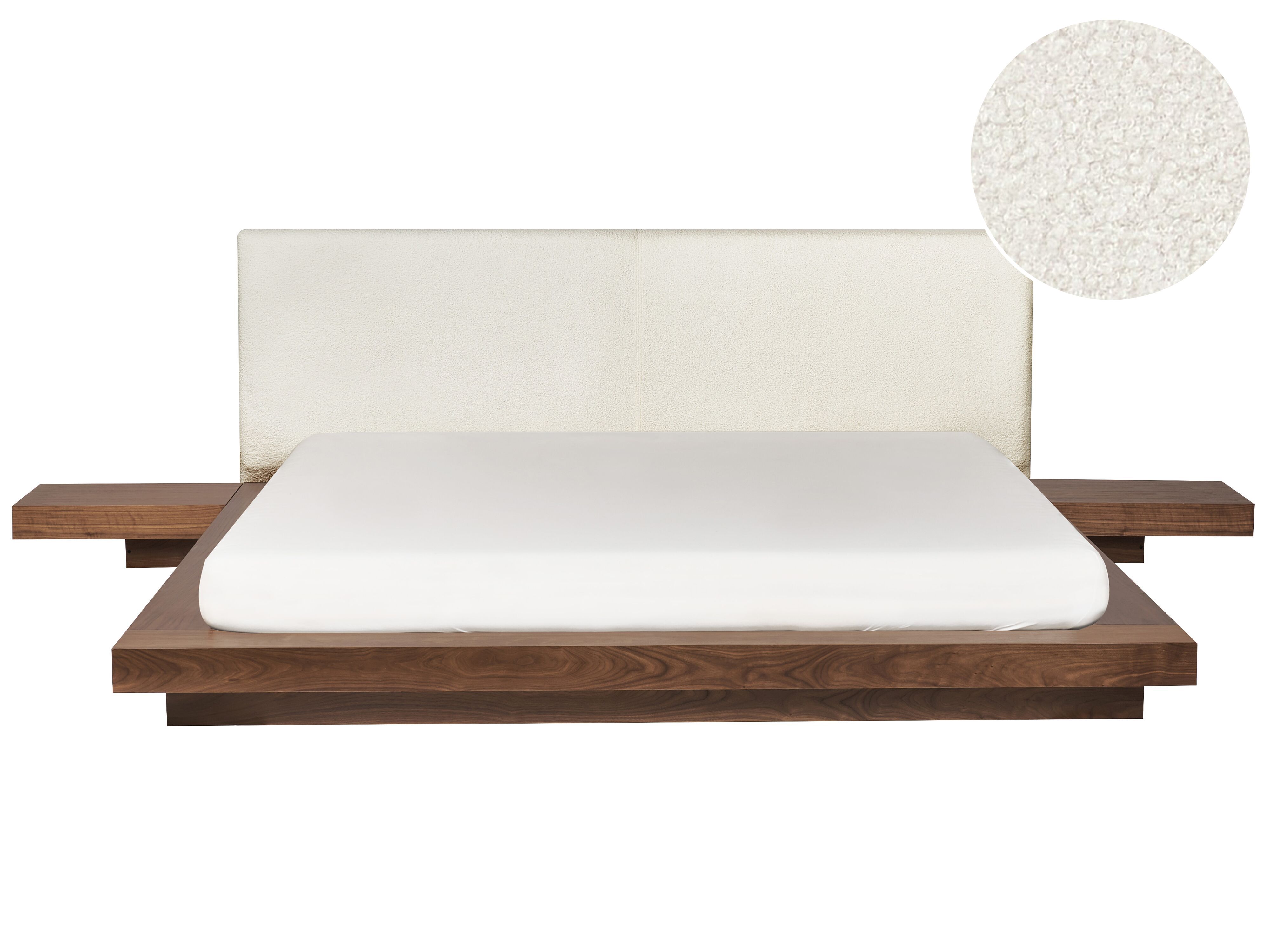 Bed Boucle ZEN 180 x 200 cm (EU Super King) Brown Ash Wood