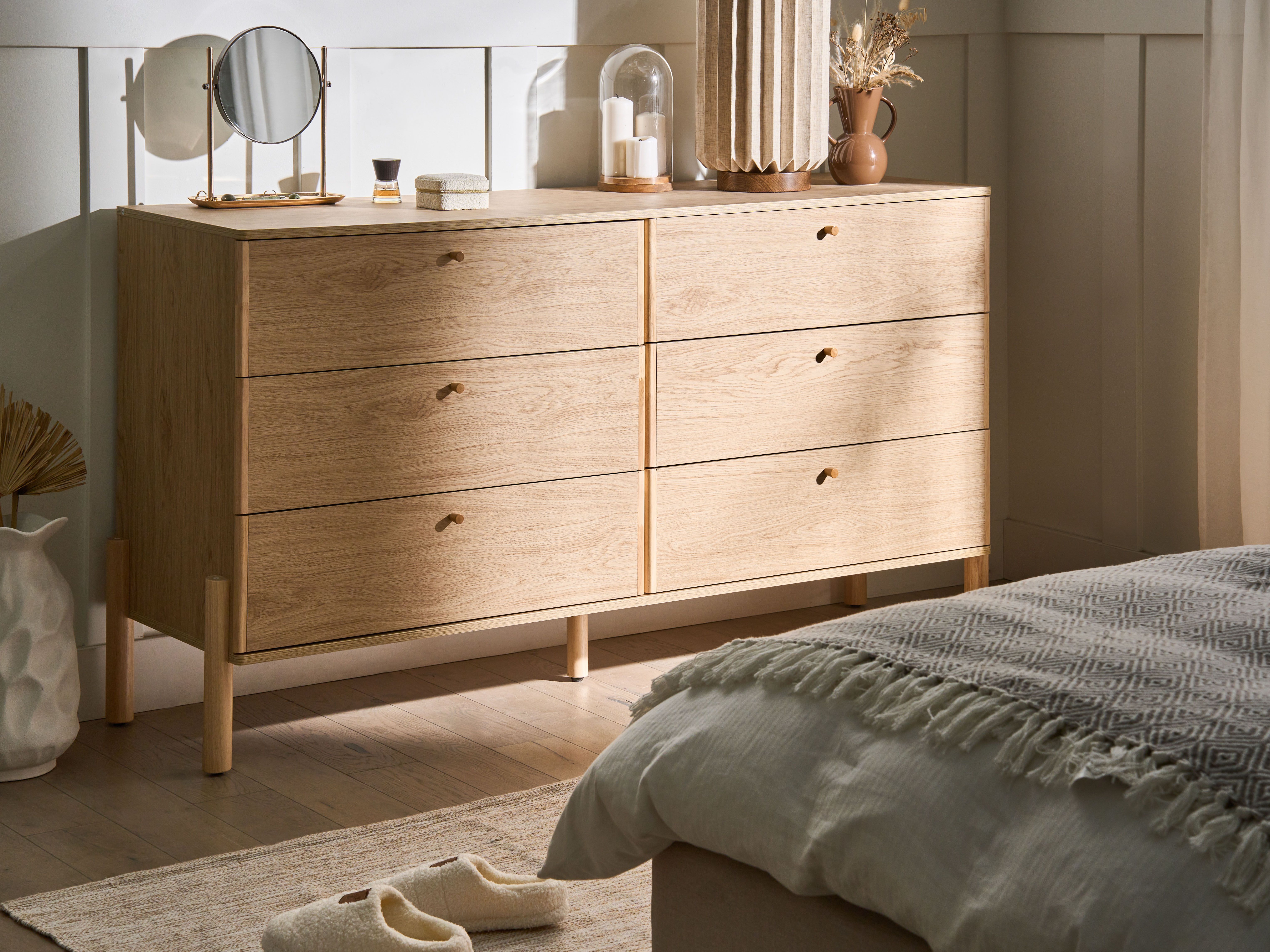 6 Drawer Chest COLLINS Light Brown