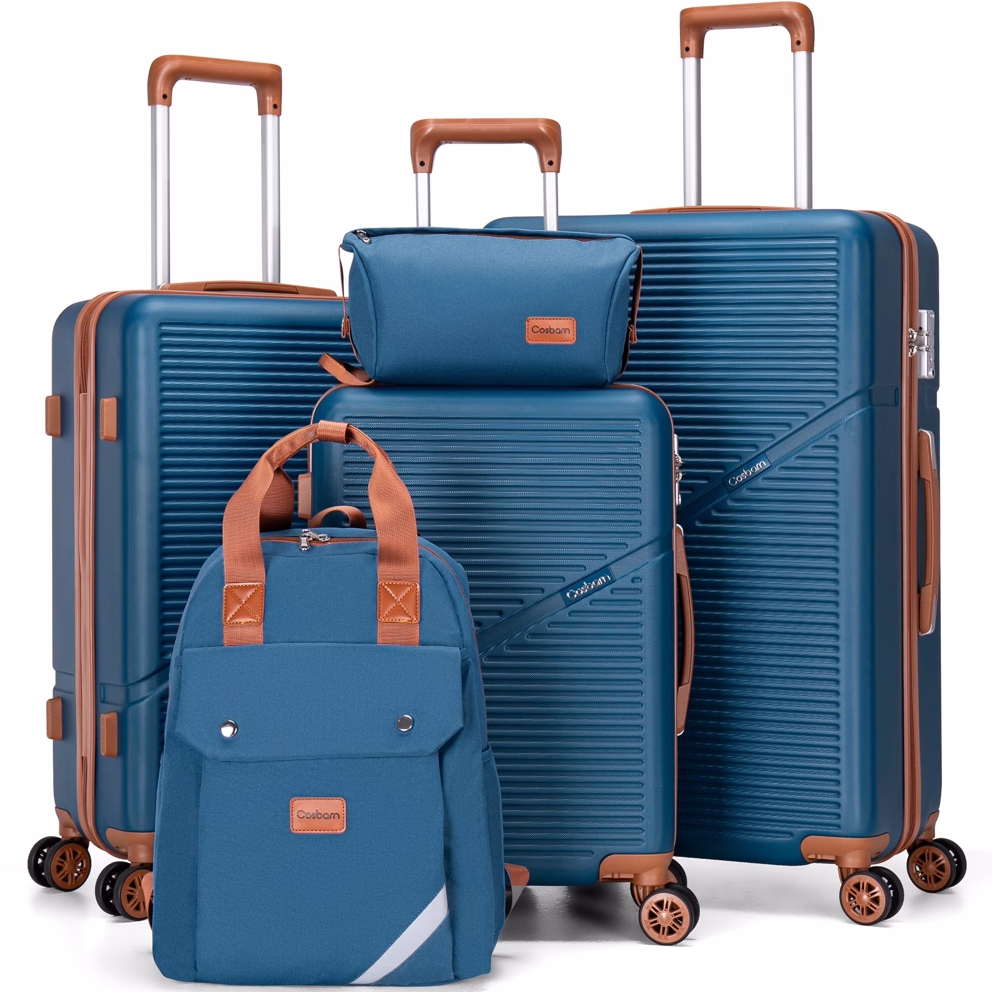 Cosbarn 5 Piece Luggage Sets ABS Hardshell Lightweight Suitcases Sets with TSA Lock Durable Spinner Wheels - Image 16