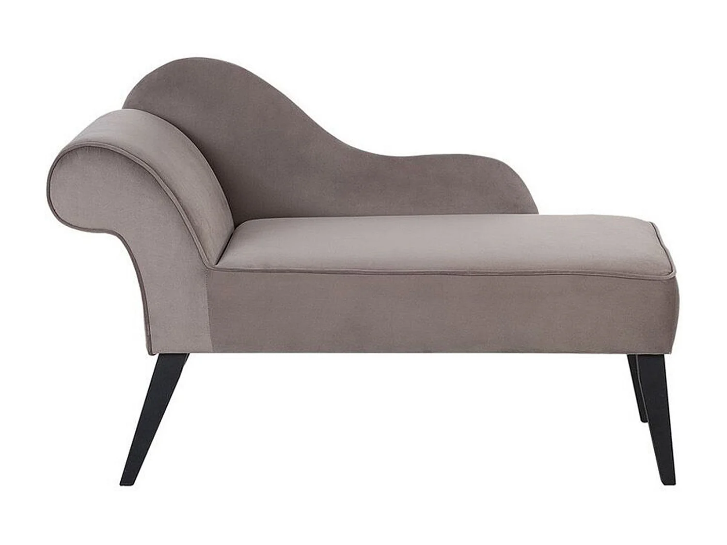 Chaise longue côté gauche BIARRITZ Velours Taupe