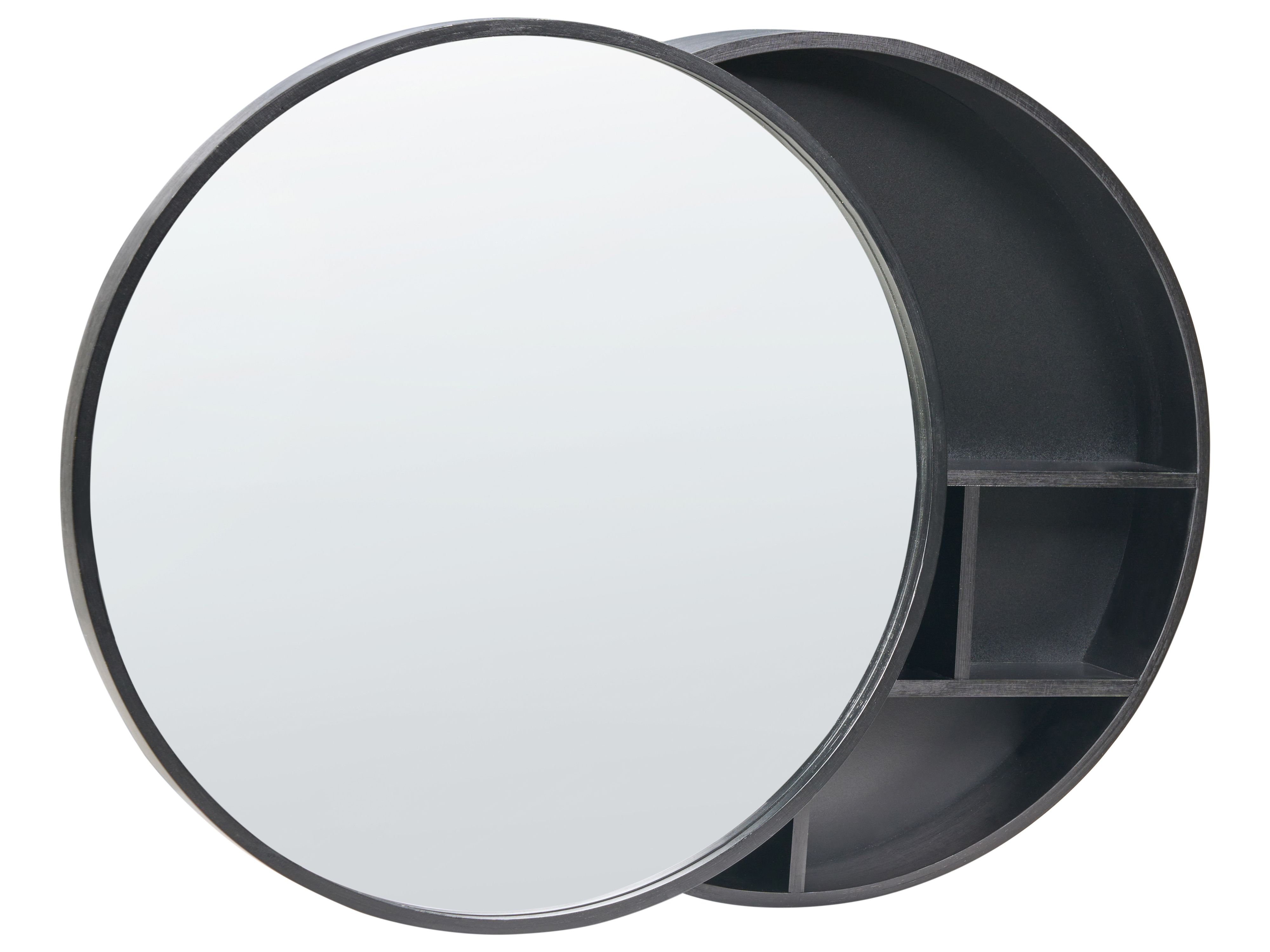Bathroom Wall Mounted Mirror Cabinet UCAYALI 50 cm 50 cm Black