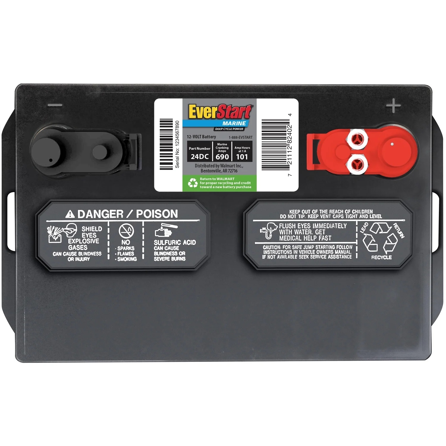 EverStart Lead Acid Marine & RV Deep Cycle Battery, Group Size 24DC 12 Volt, 690 MCA* - Image 7