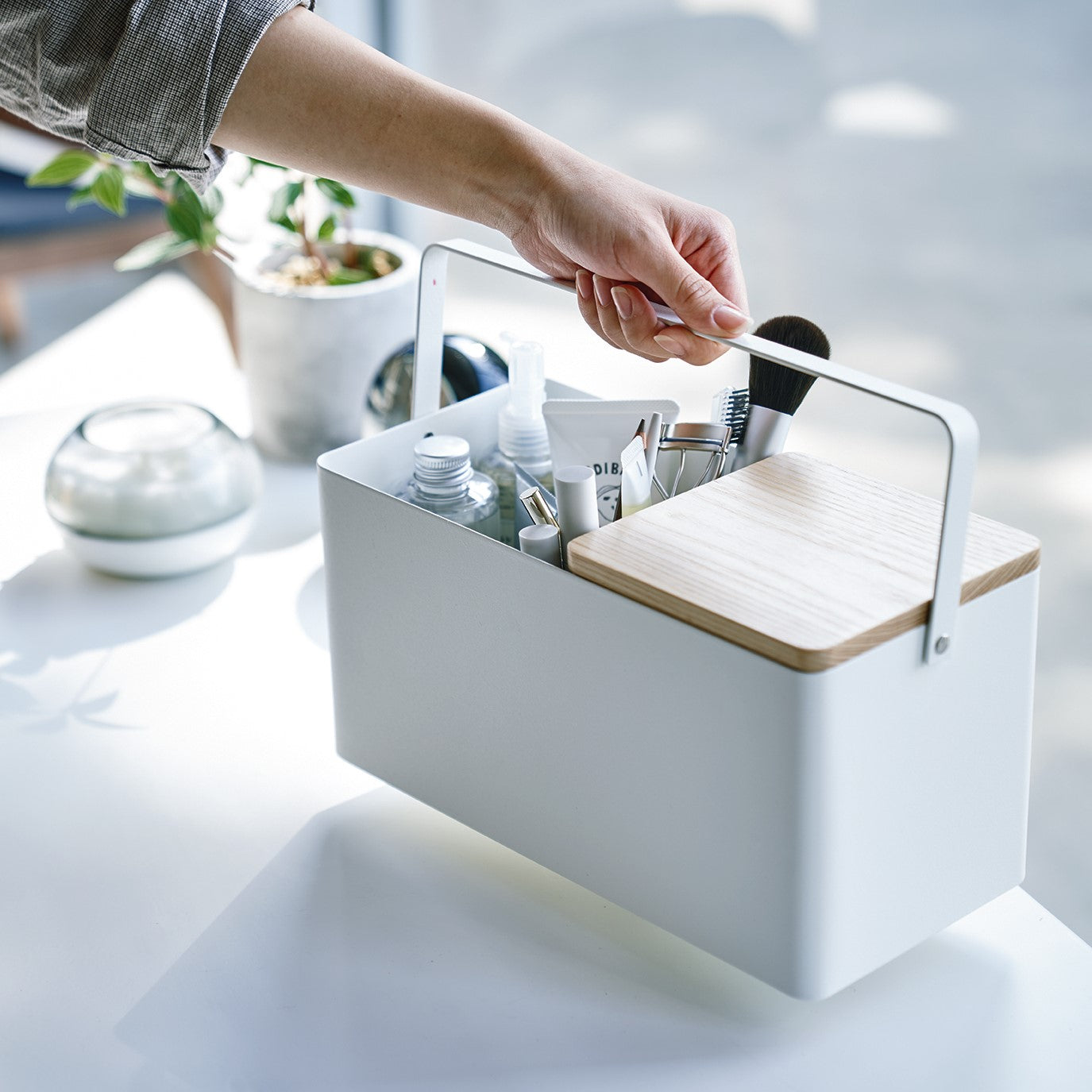 Yamazaki Tower Make-up Organiser - Wit