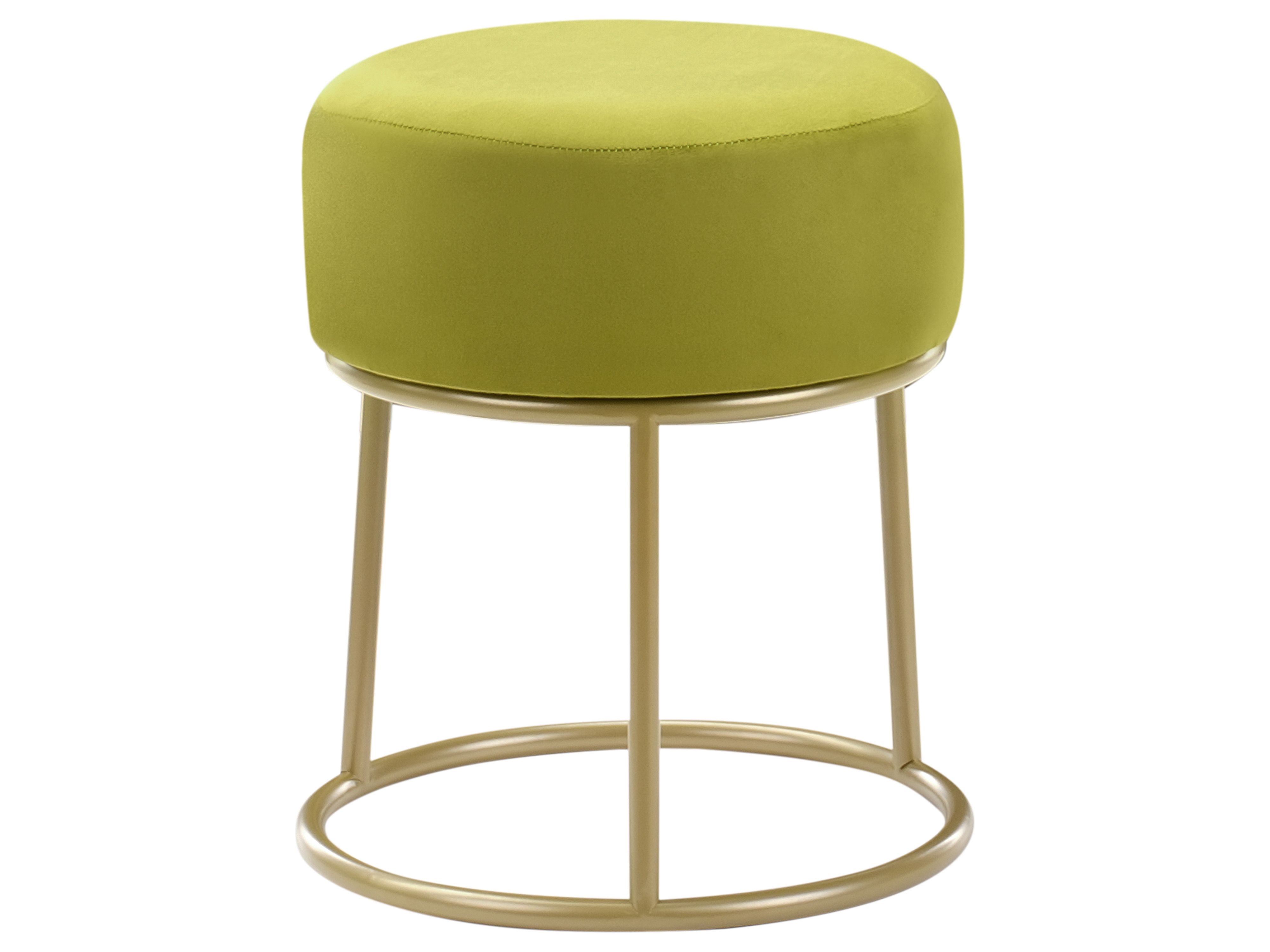 Footstool DELCO Velvet Lime Green