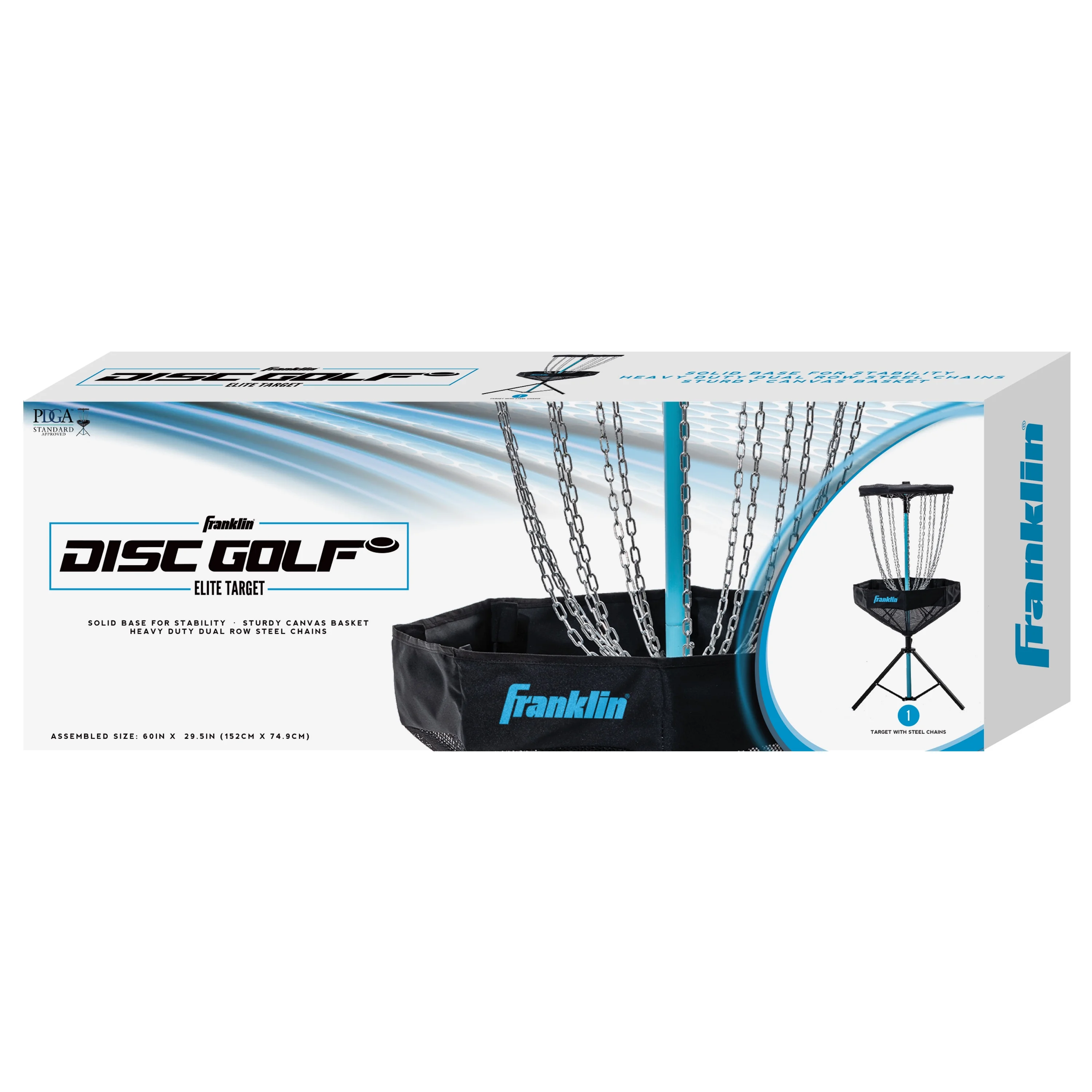 Franklin Sports Disc Golf Basket - PDGA Approved - Elite Portable Disc Golf Target Basket Set with Premium Metal Chains + Canvas Basket - Disc Golf Equipment + Hole Stand - Image 10
