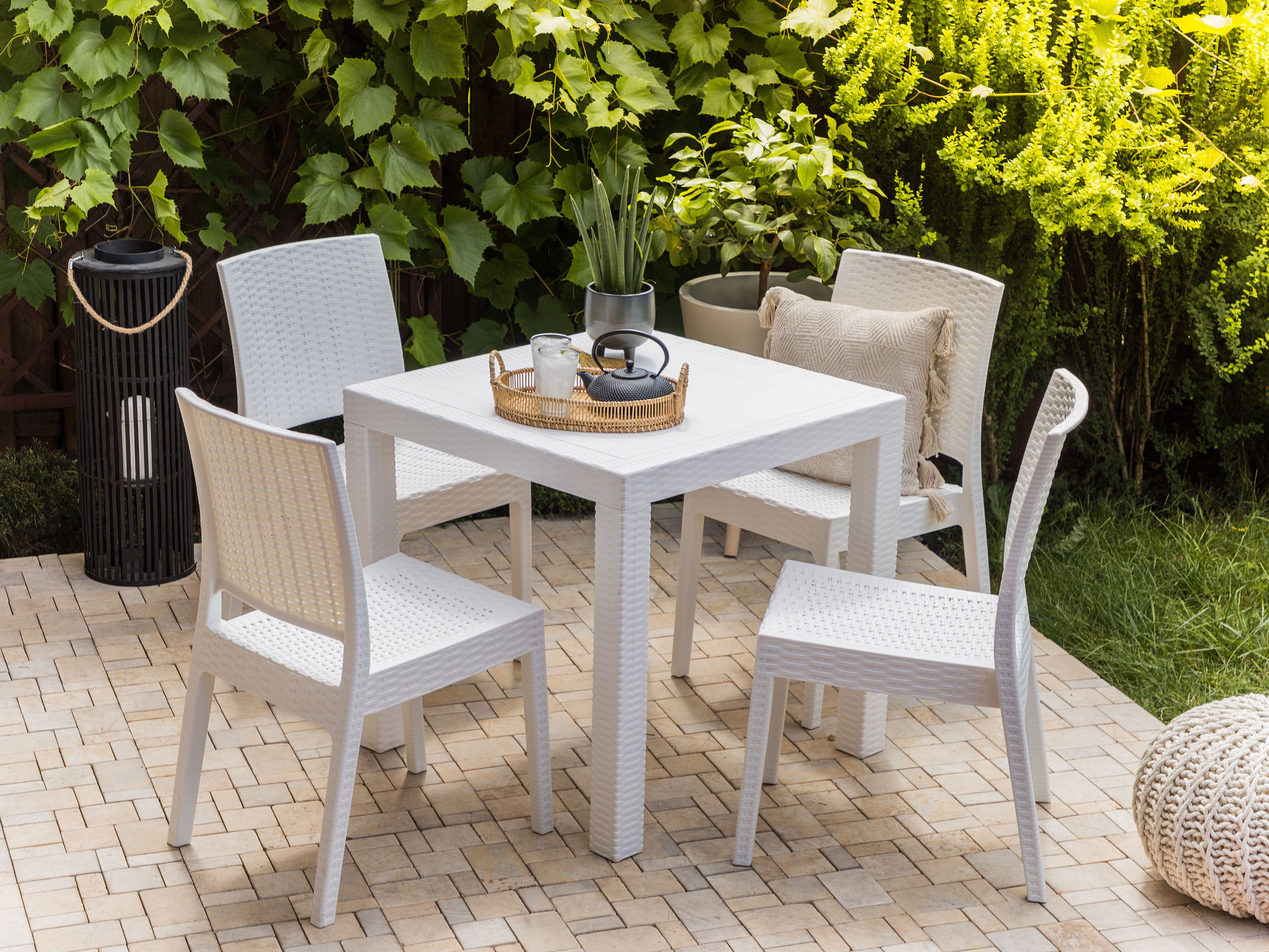 Bistro Table FOSSANO 80 cm 80 cm White