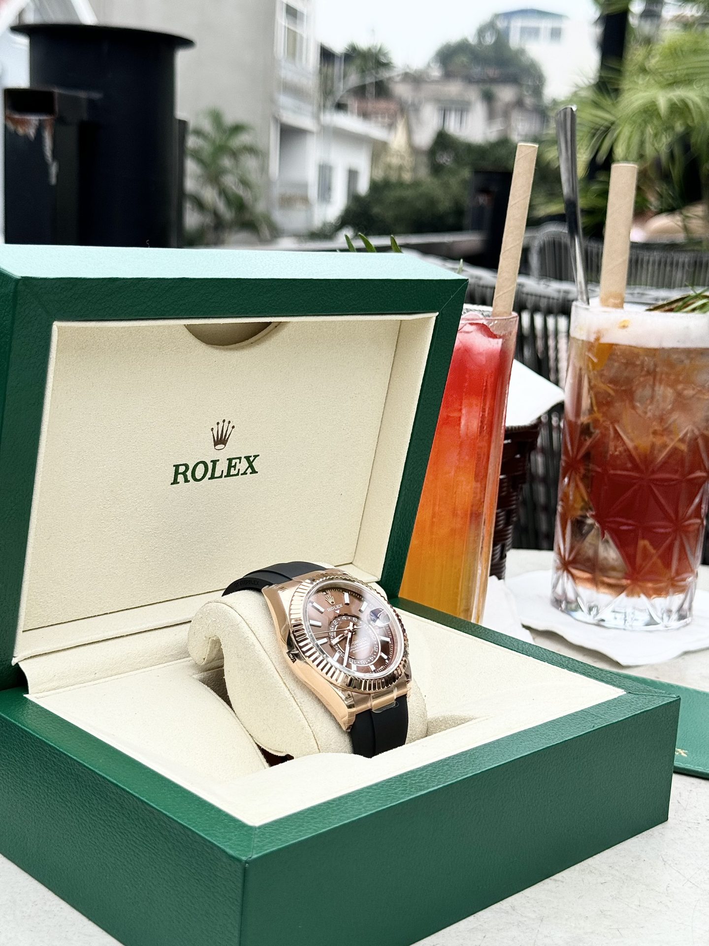 Rolex Replica Watch Sky-Dweller 336235 Chocolate Dial Rubber Strap 42mm - Top club
