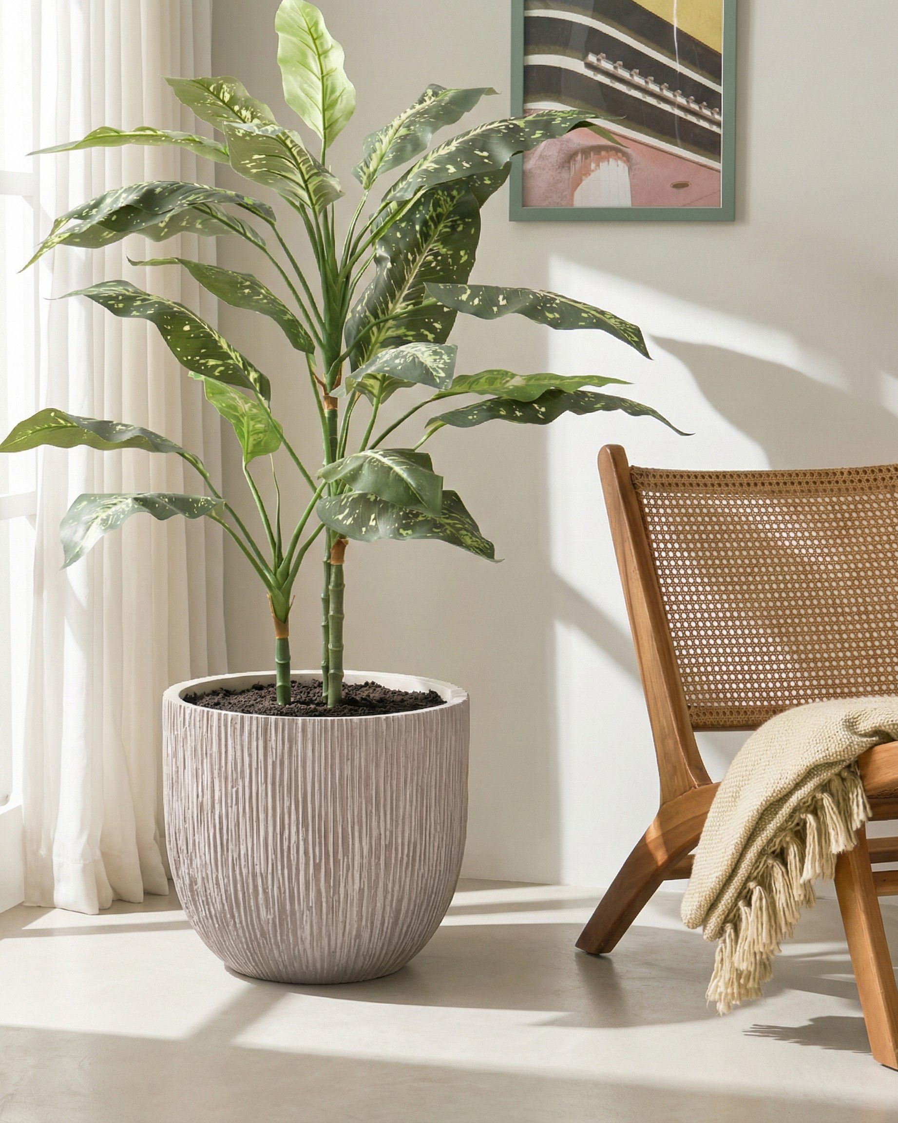 Plant Pot HANYUE 42 cm Light Beige