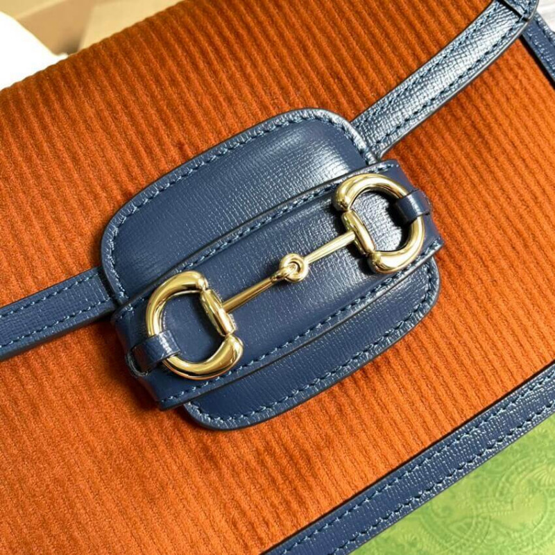 Replica Gucci Horsebit 1955 Small Bag 602204 Brown Corduroy1:1High-quality replica