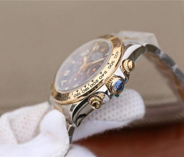 Replica Rolex Daytona 116523 Thick YG Wrapped Blue Dial Numerals Markers SS/YG Bracelet A7750 - Top club