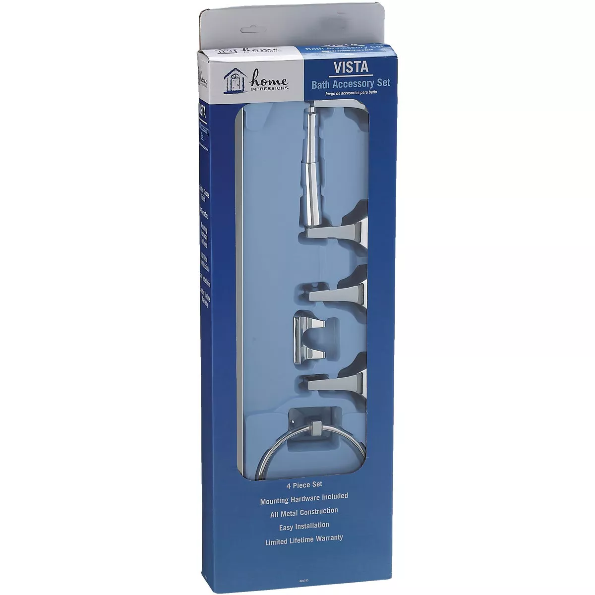 Home Impressions Vista 4-Piece Bath Hardware Set, Chrome