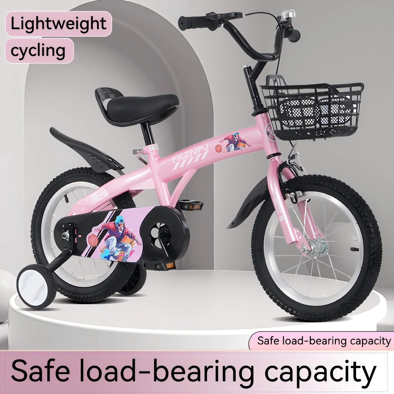 iRerts Kids Bike with Training Wheels, 16 Inch Kids Bicycle for Boys Girls Ages 4-8 Years Old, Girls Bicycles for Kids with Adjustable Seat, Fender and Varrier, Pink - Image 2