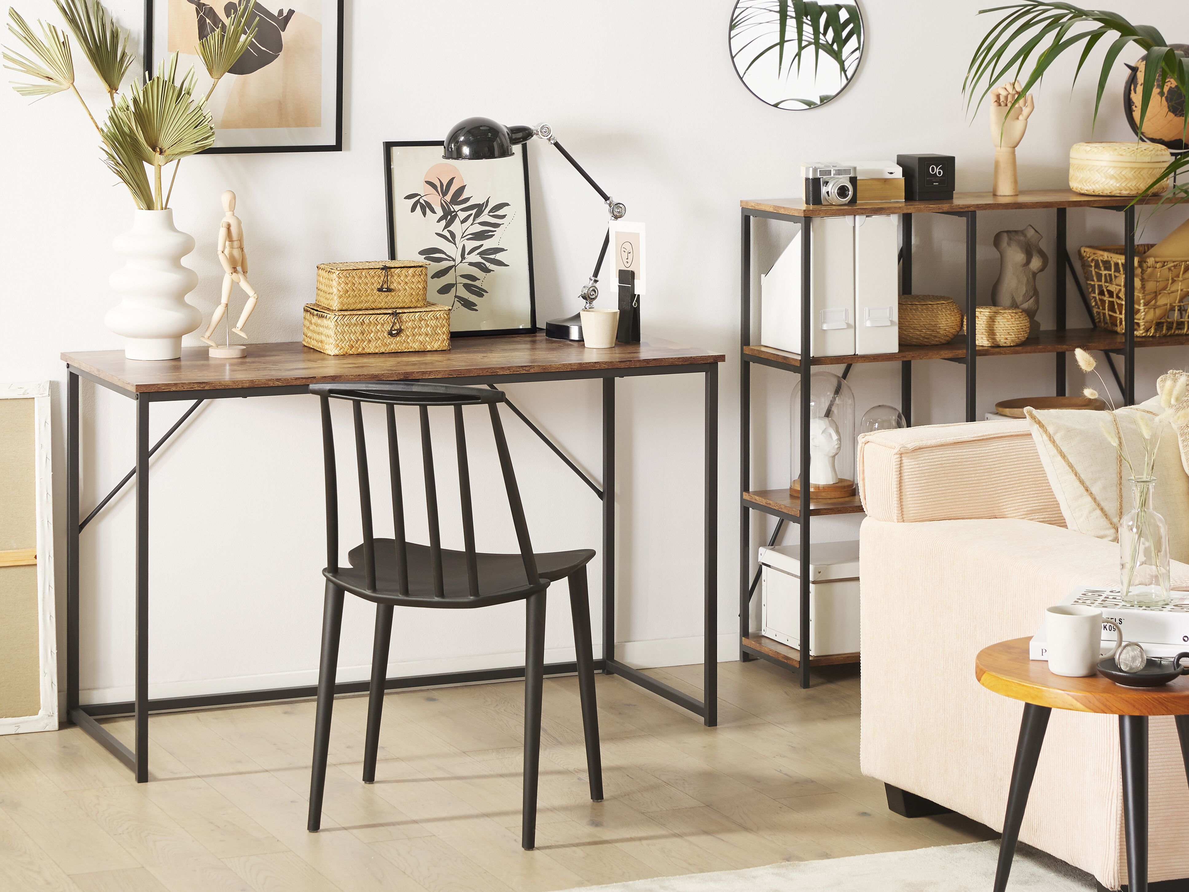 Home Office Desk PEMBRO Dark Brown 120 cm 55 cm