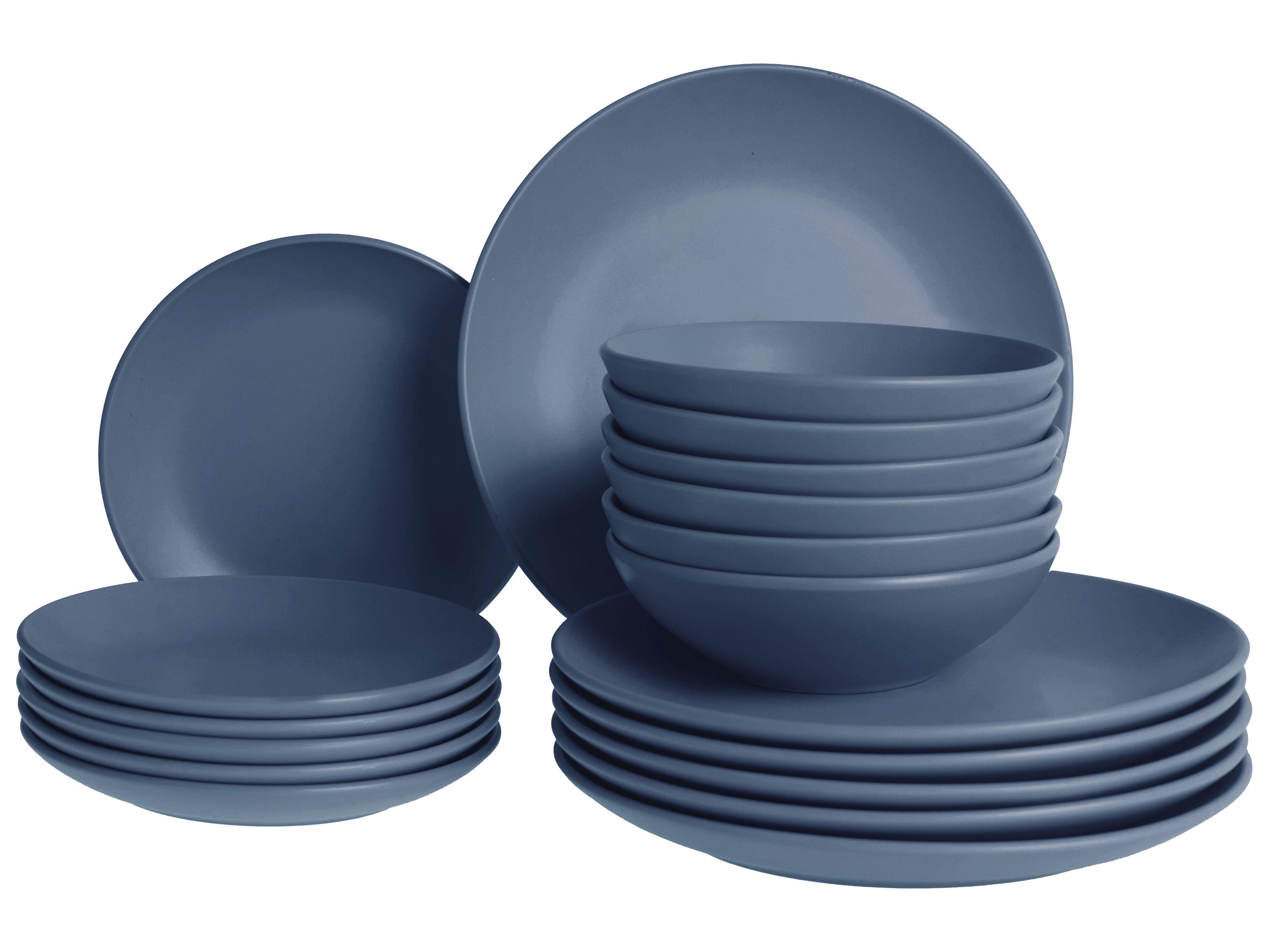 Set of 18 Dinnerware VIVANI Stoneware Blue