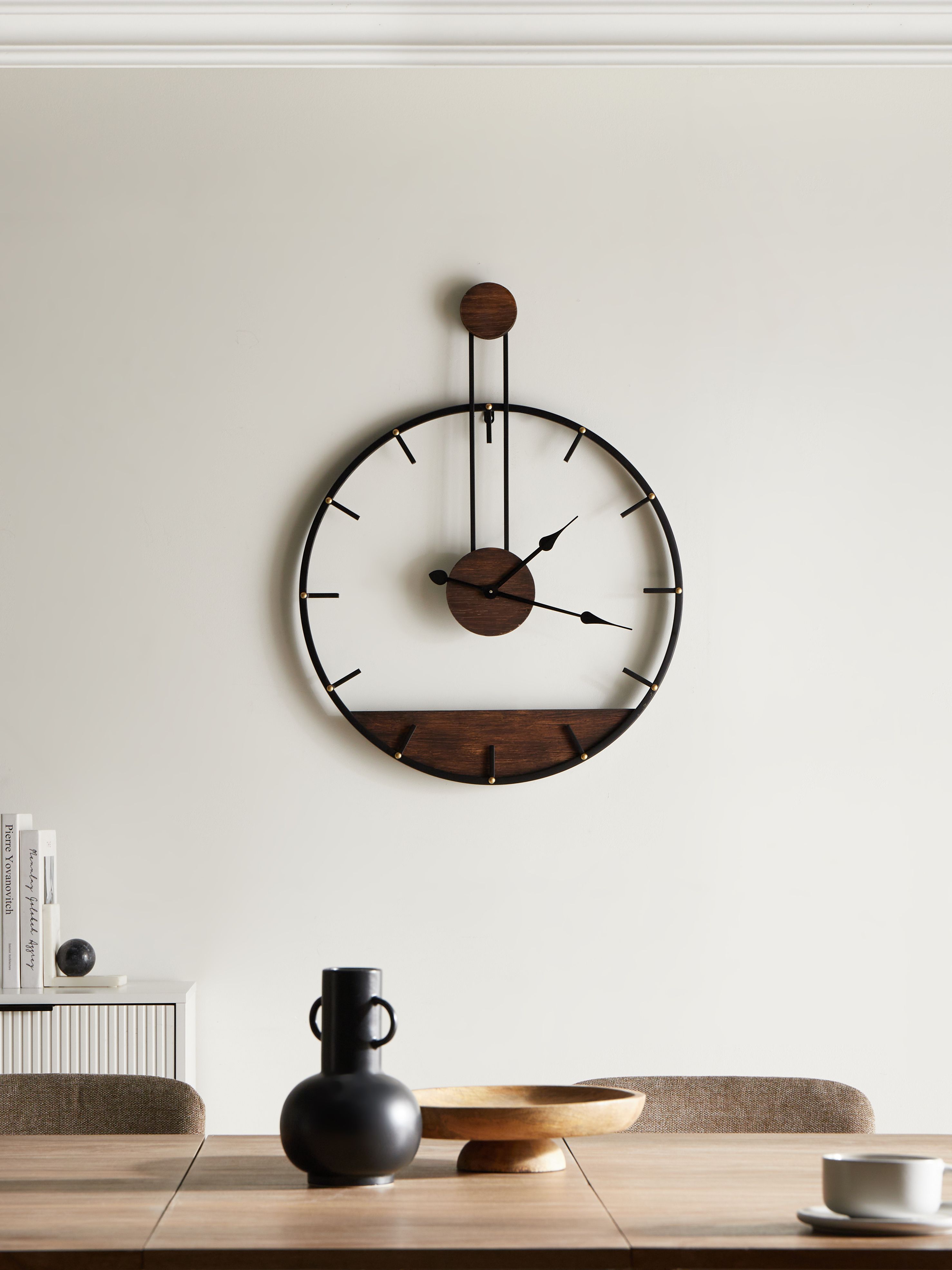 Wall Clock TAUGON 60 cm Metal Black