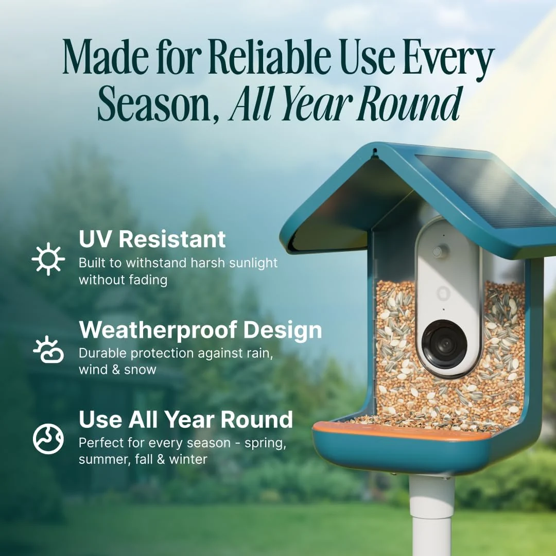 Birdbuddy PRO Solar Smart Bird Feeder With Camera, 5MP Photos, 2K HD Video, Blue - PRO - Image 7 Birdbuddy PRO Solar Smart Bird Feeder With Camera, 5MP Photos, 2K HD Video, Blue - PRO - Image 7