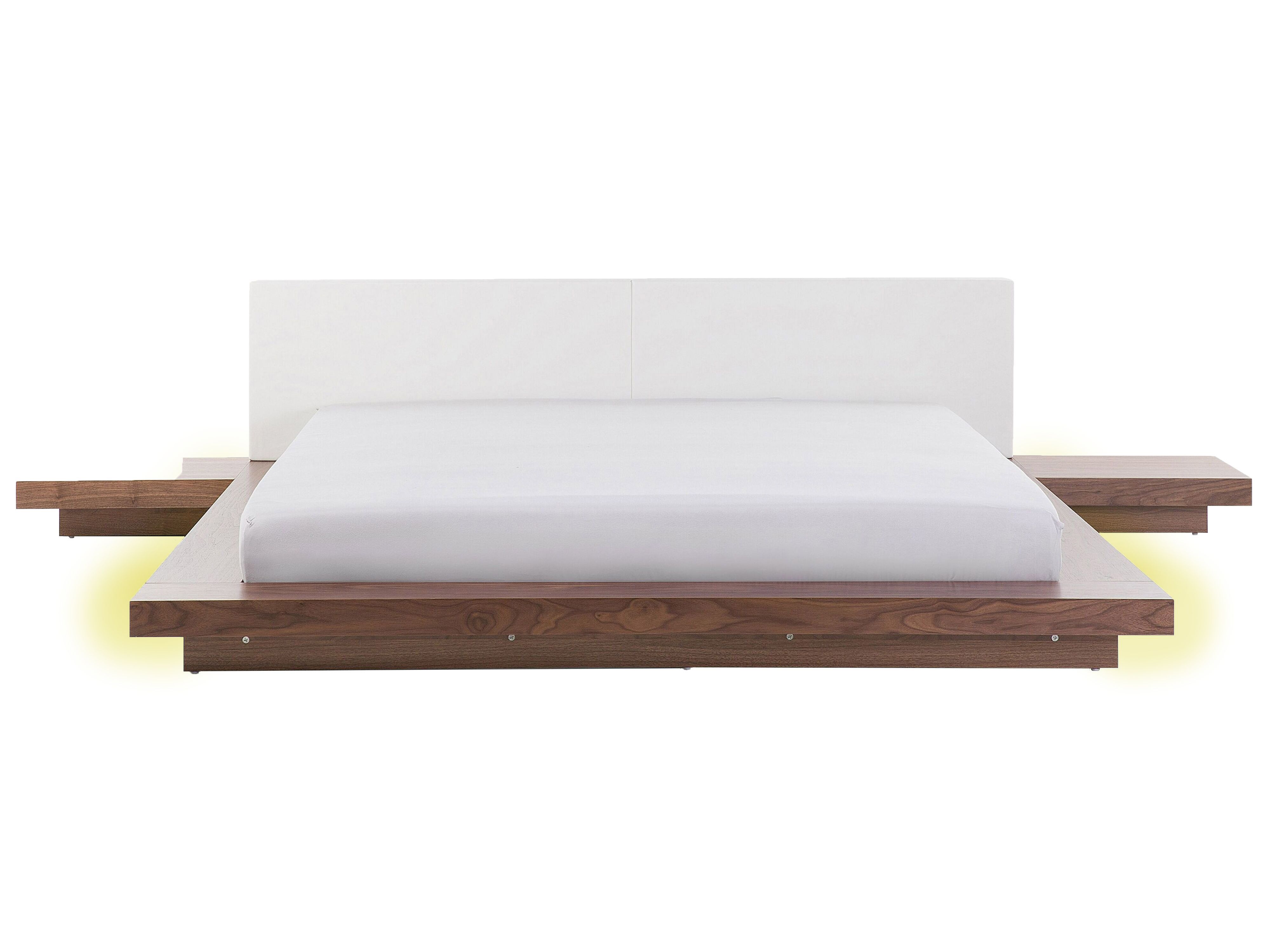Bed with LED ZEN 180 x 200 cm (EU Super King) Brown Ash Wood