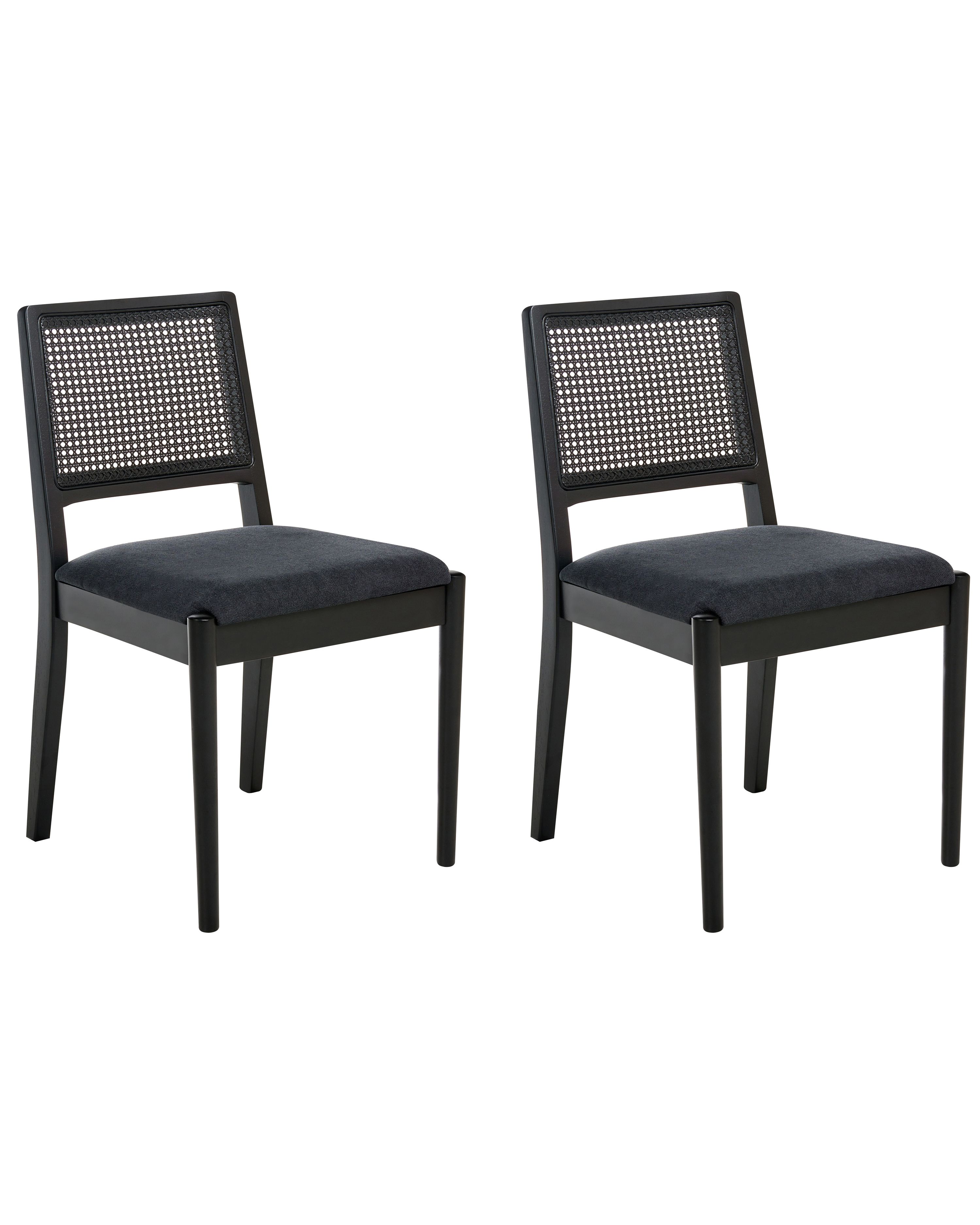 Set of 2 Dining Chairs TAMARAC Wood Black