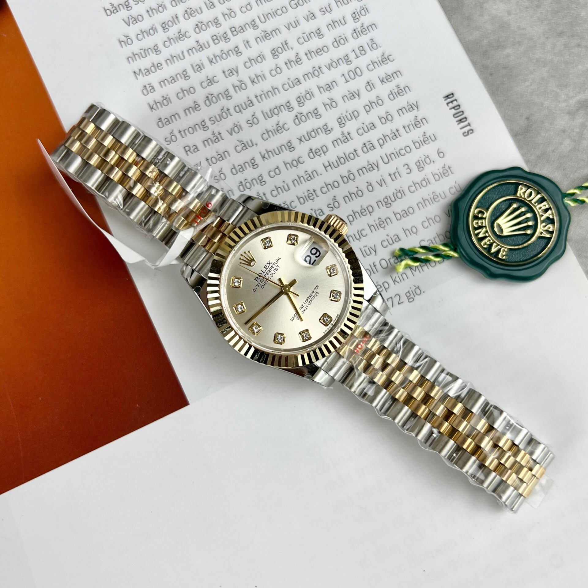 Rolex DateJust Replica Watch 18K Gold Wrapped White Dial GM Factory 31mm - Elite Watch Atelier