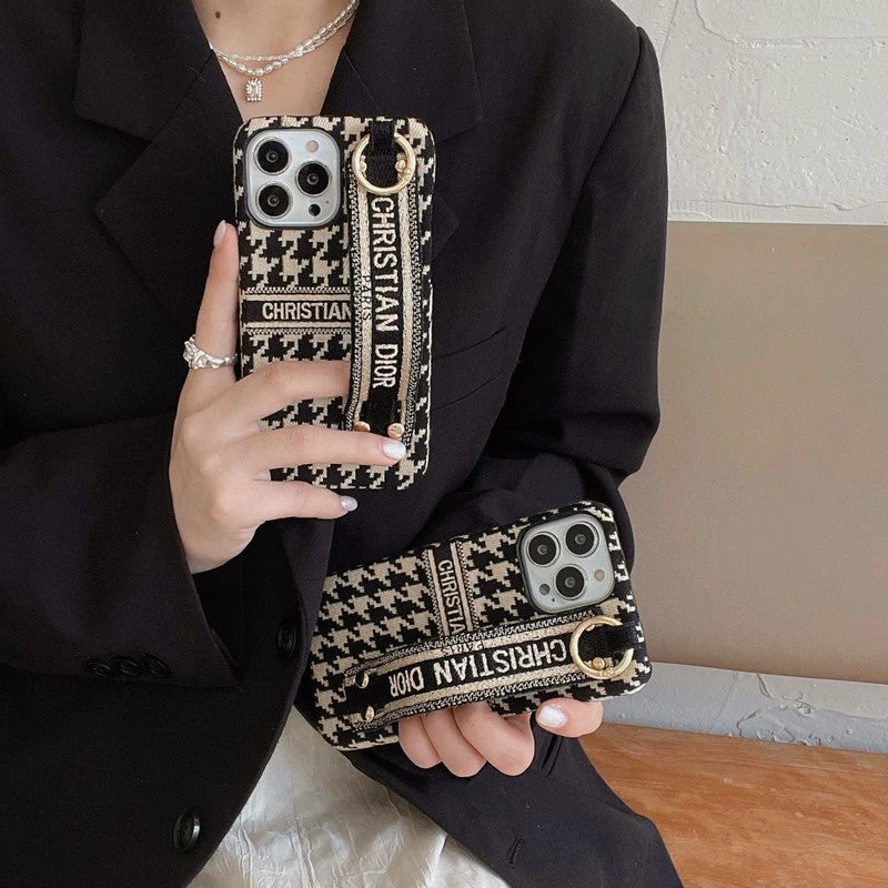 CD Houndstooth Wristband iPhone Case - Wholesale & Influencer