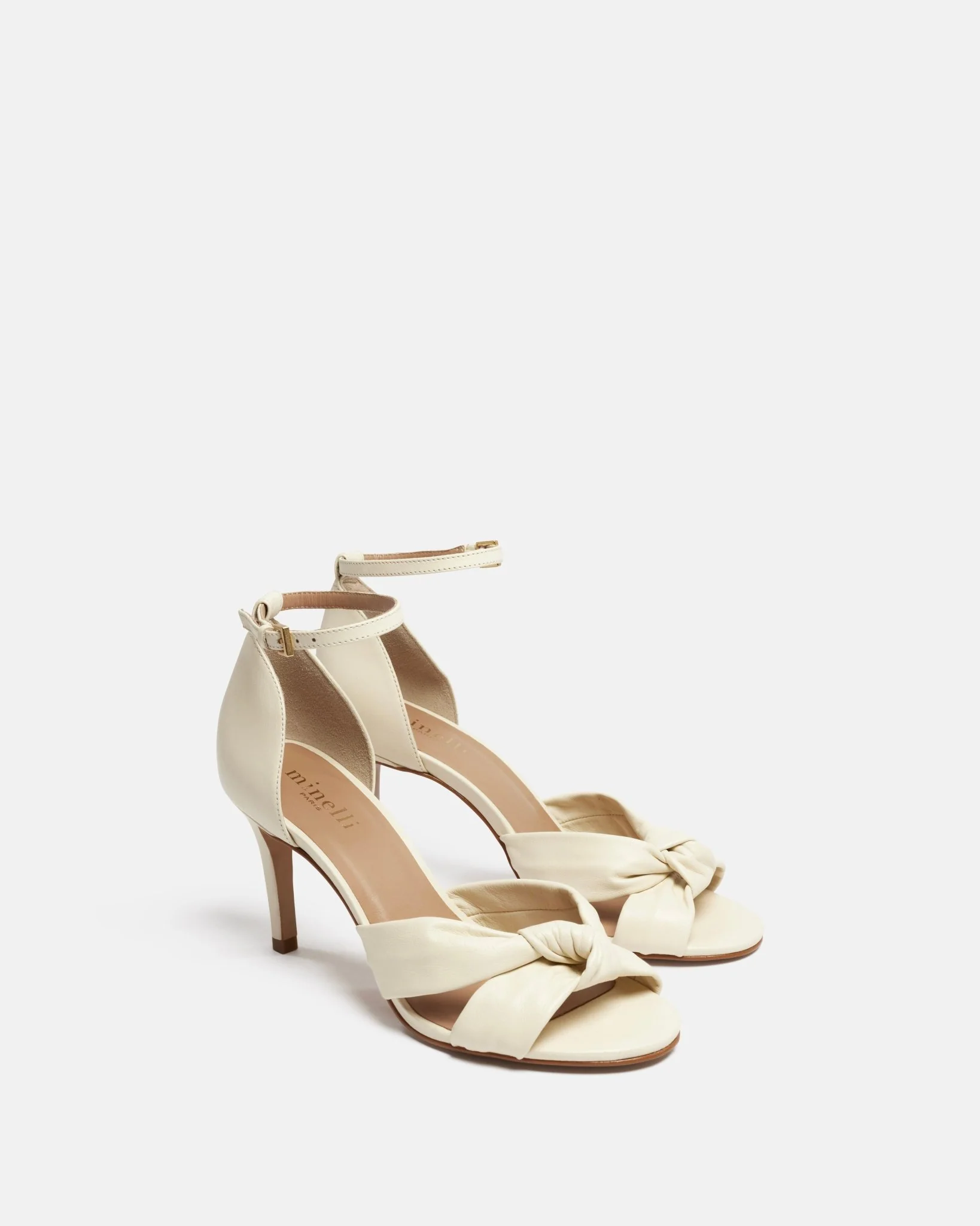 SANDALES KAMEIRA - En cuir à talons écru