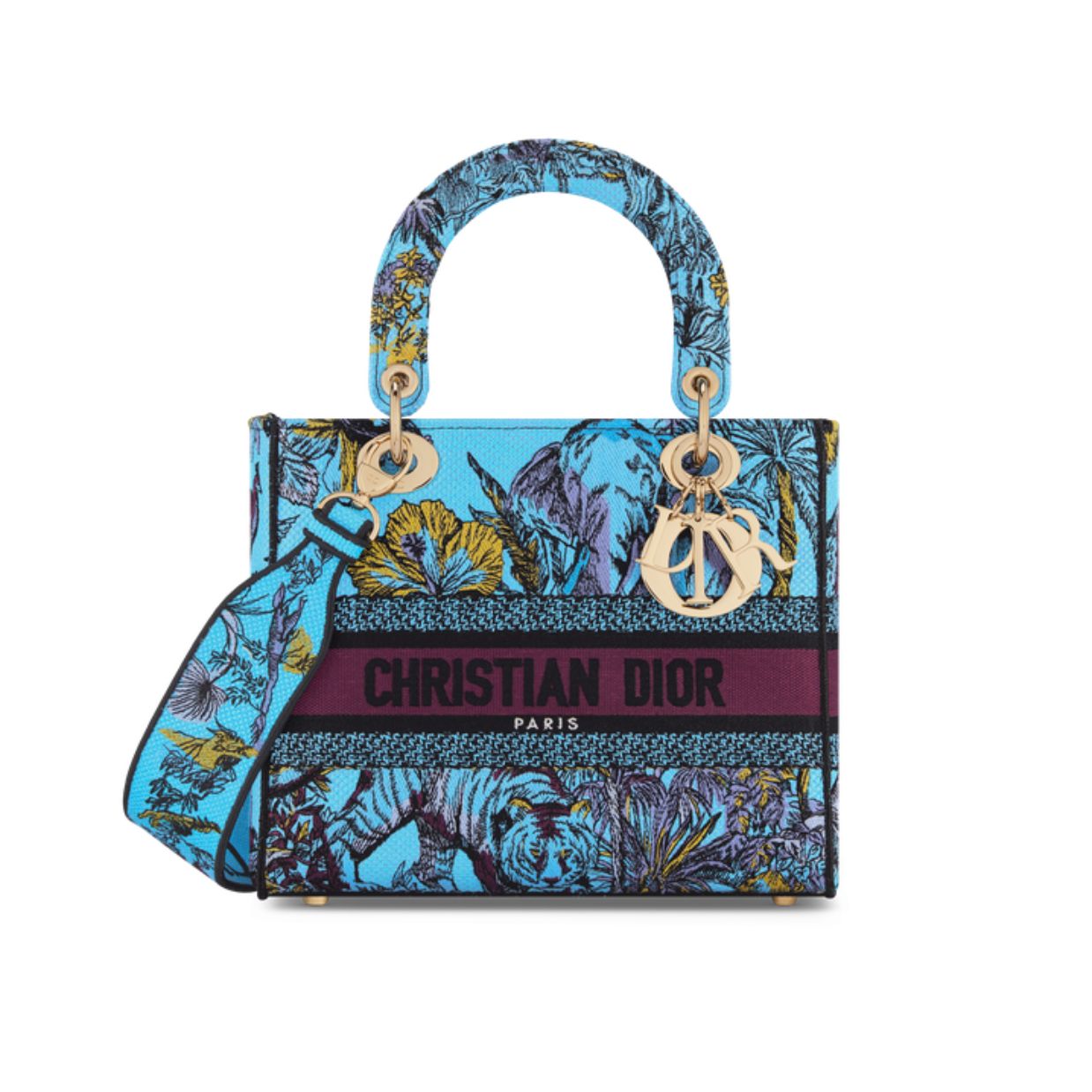 Christian Dior Medium Lady D-Lite Celestial Blue Multicolor Bag For Women M0565OEUP_M259- 24 Cm/ 9.5 Inches1:1High-quality replica