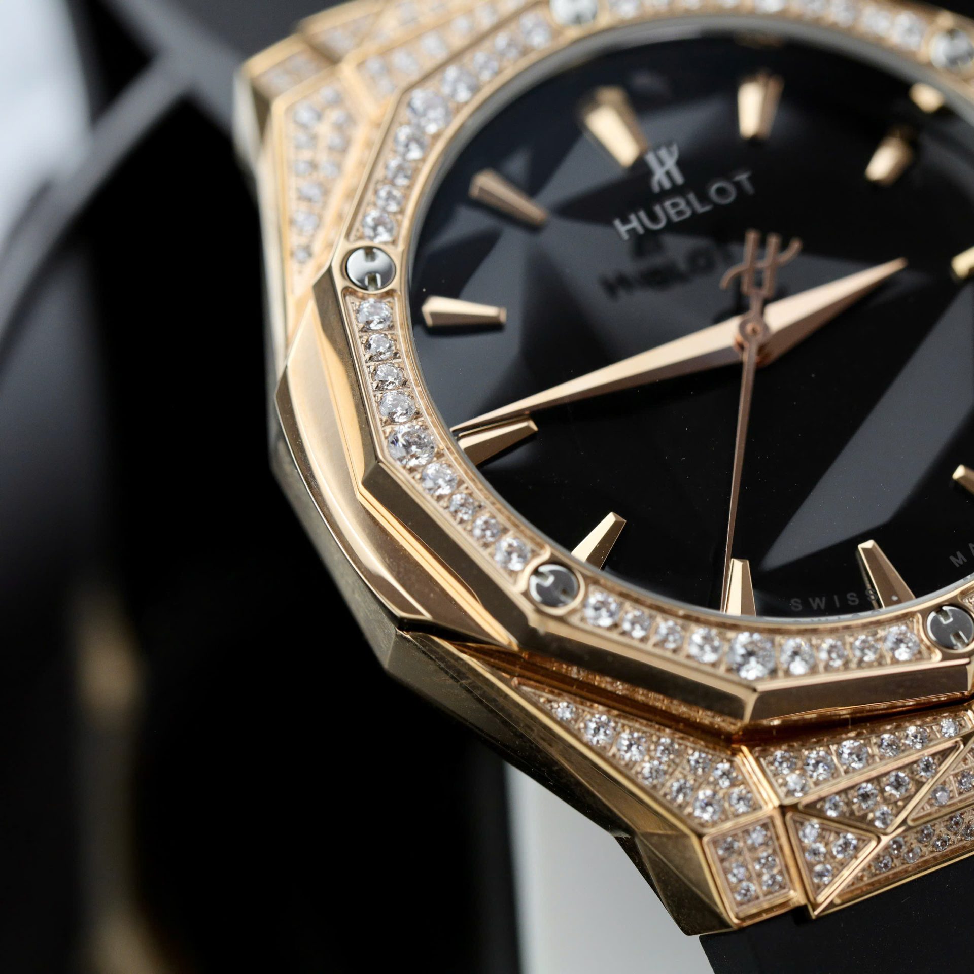 Hublot Orlinski King Gold Replica Watch Full Moissanite Diamond 40mm - Top club