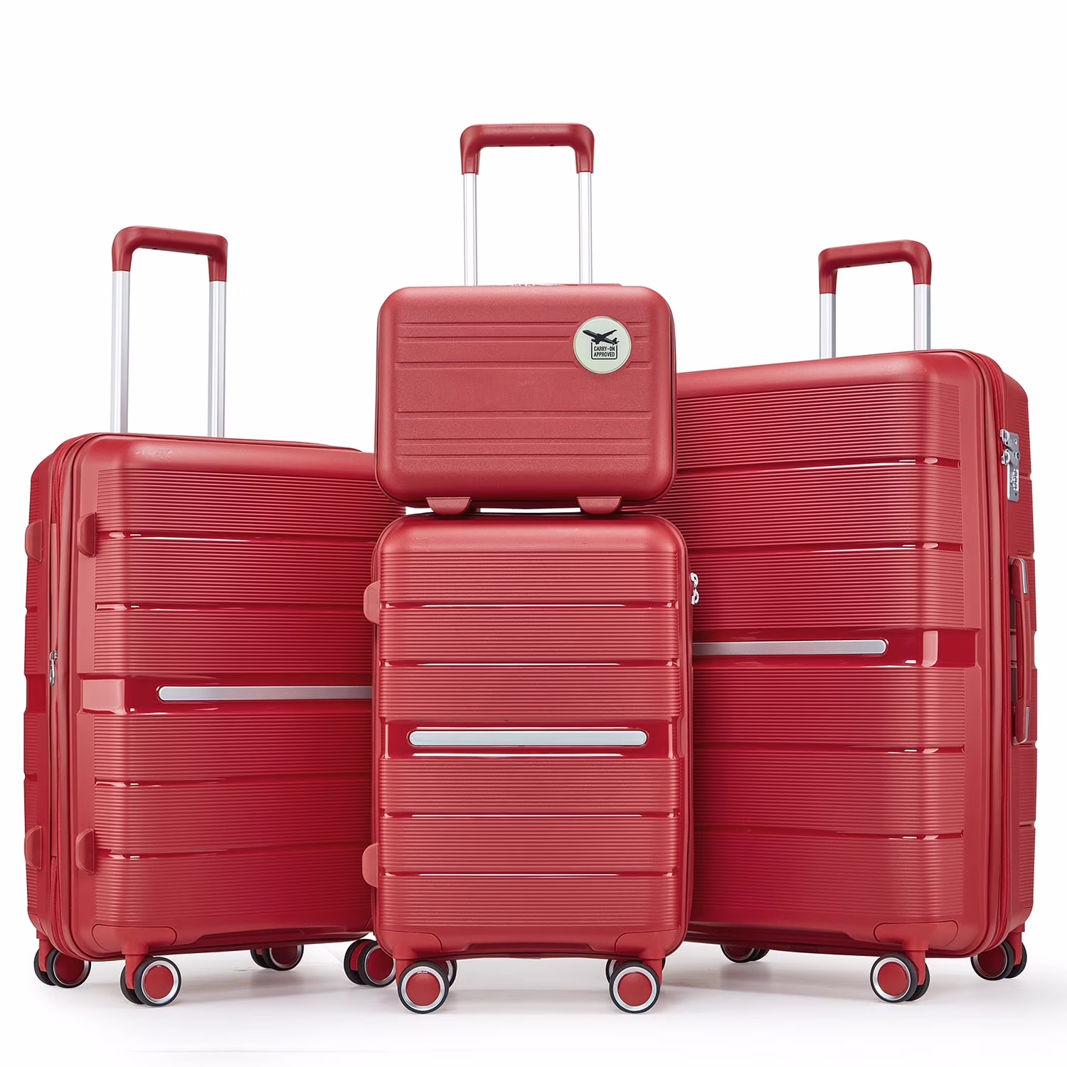 4 Piece Luggage Set, Expandable Lightweight Suitcase Set, PP Materials Travel Luggage with TSA Lock Spinner Wheels, White (14/20/24/28) - Image 11
