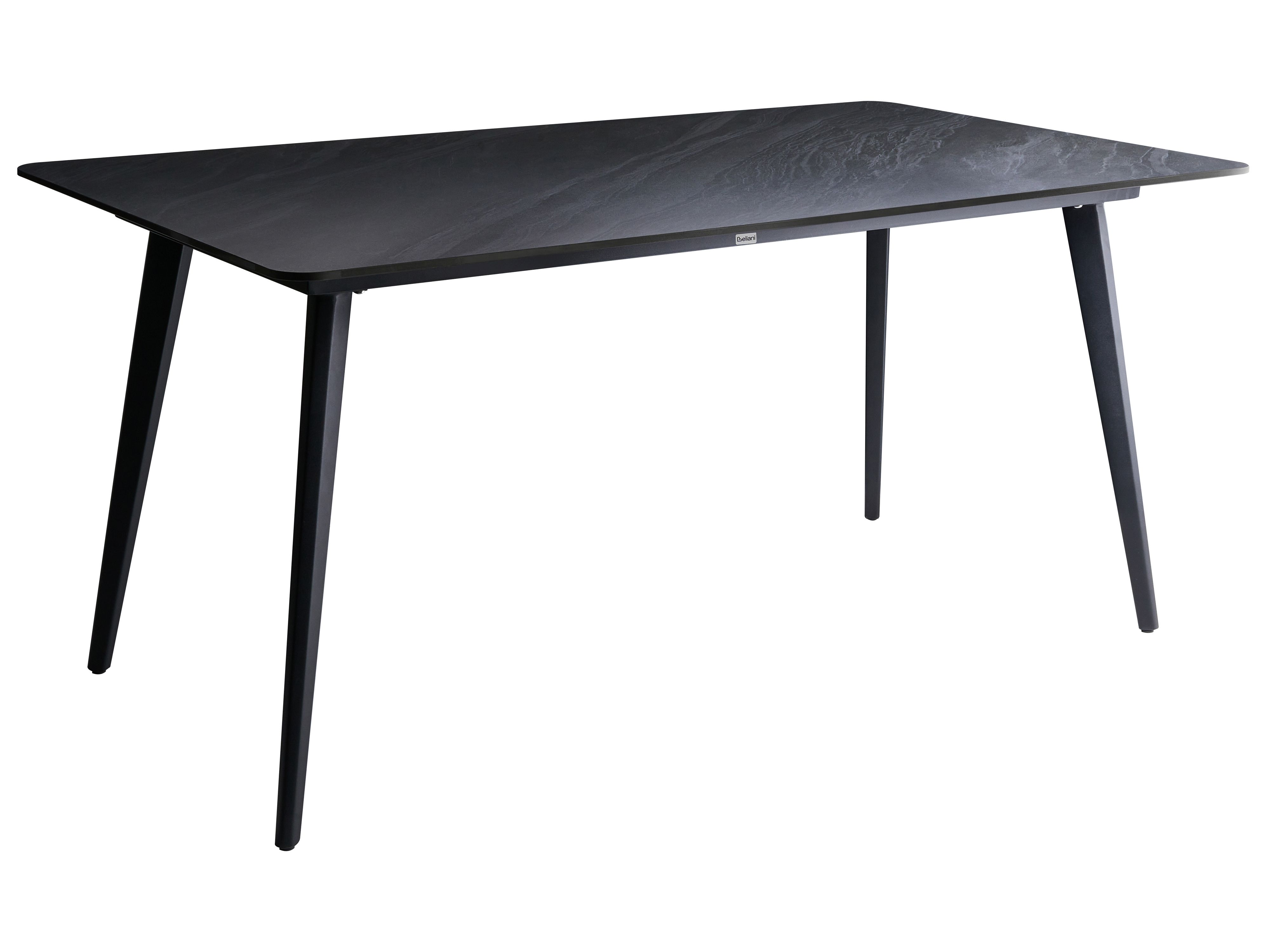 Garden Dining Table RODALLO 160 cm 90 cm Stone Black Marble