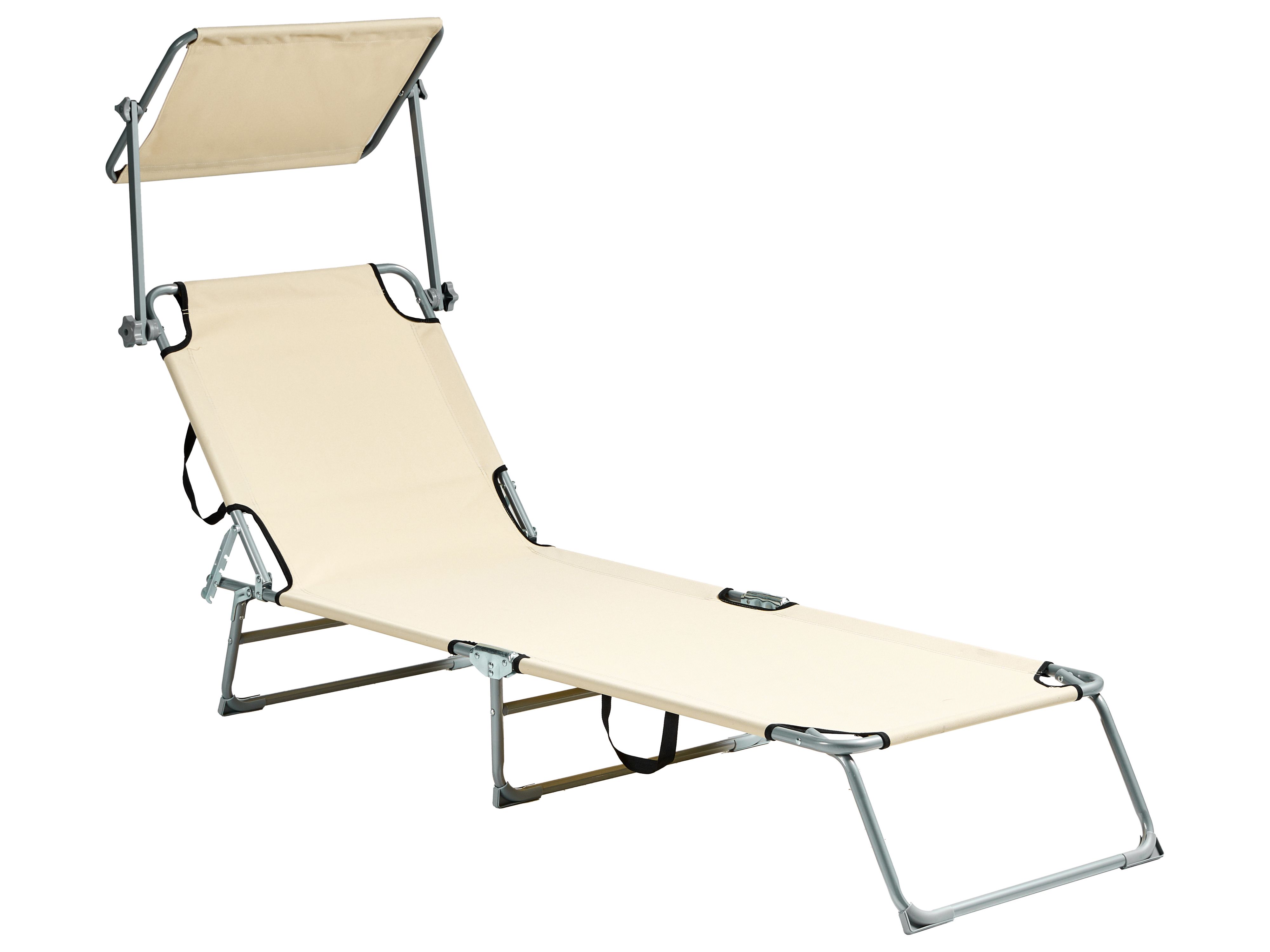Sun Lounger FOLIGNO Metal Beige