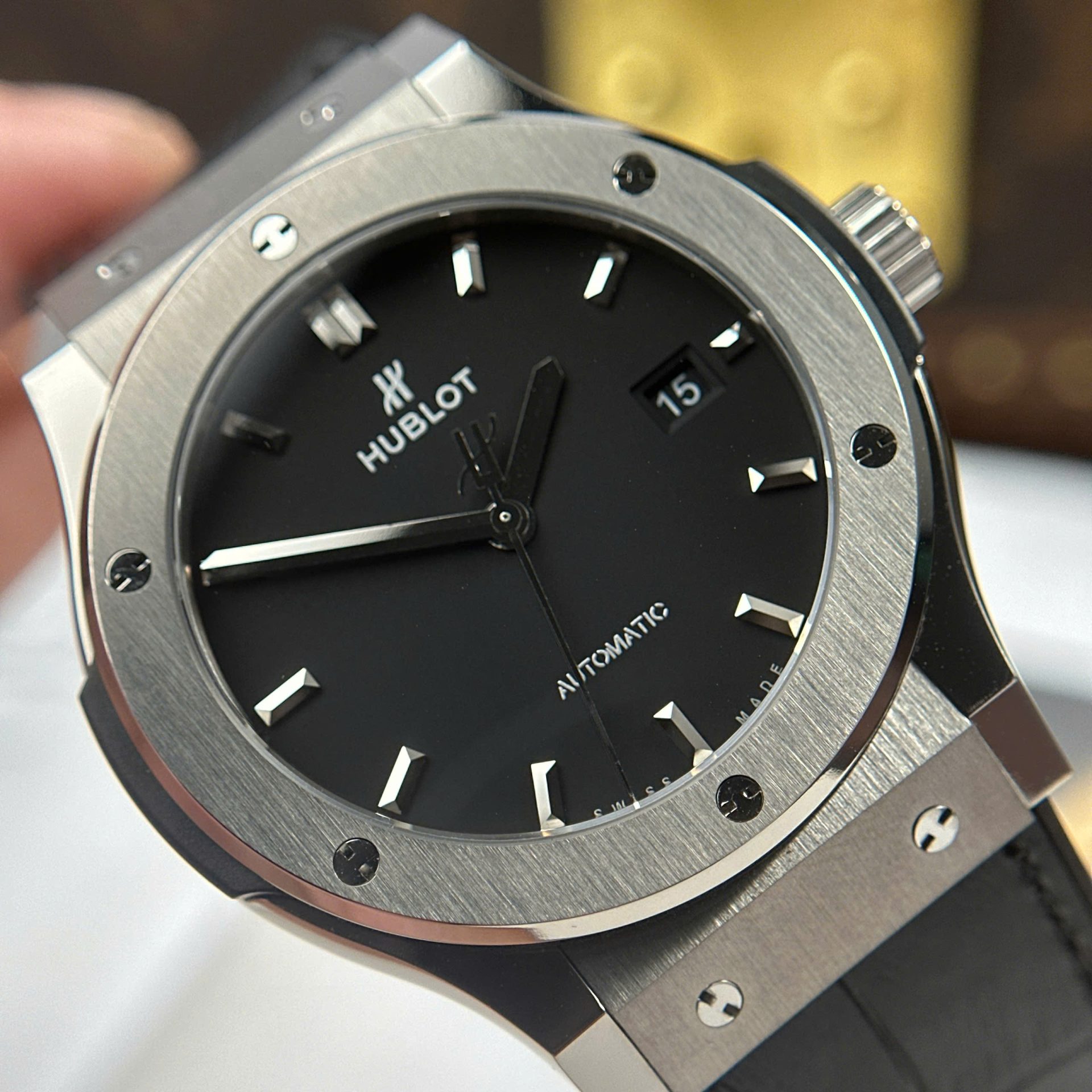 Hublot Classic Fusion Titanium Replica Watches Black Dial Weight 84 Grams Super Light JJZ Factory 42mm - Top club