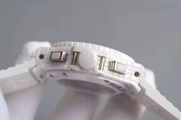 Replica Hublot Big Bang Caviar Chrono 44mm White Ceramic White Dial Rubber Strap A7750 - Top club
