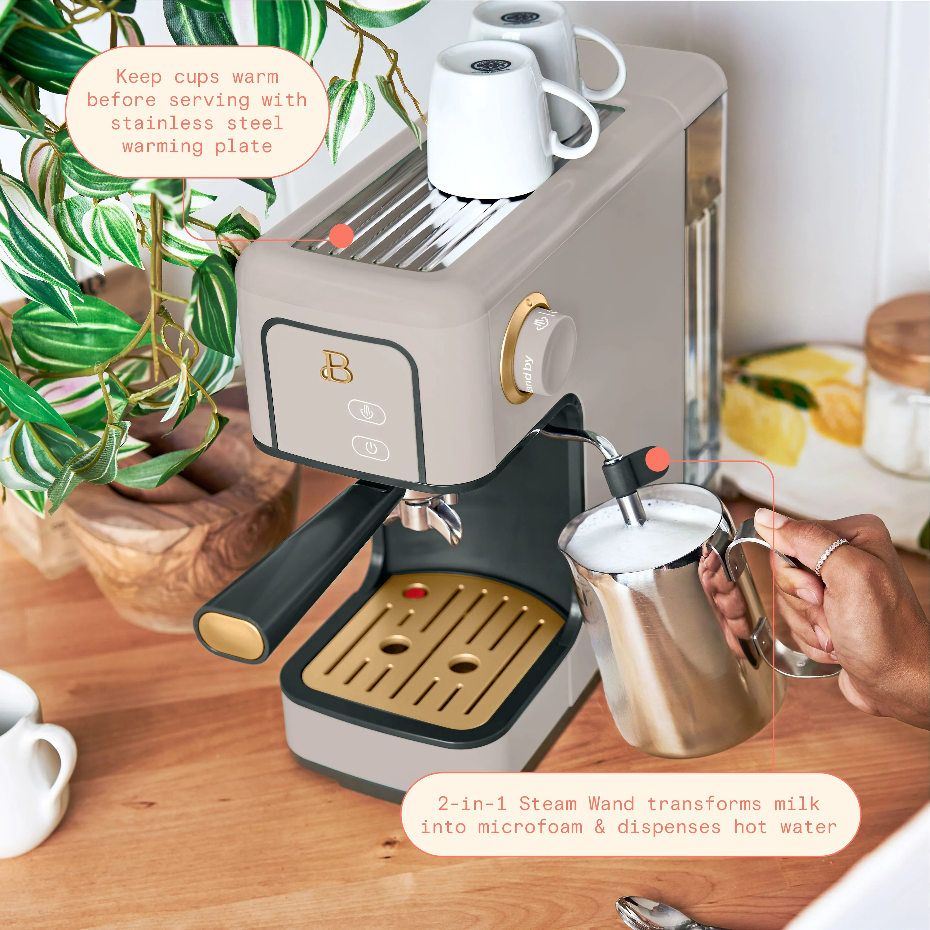 Beautiful Slim Espresso Machine with 20-Bar Pressure, Black Sesame by Drew Barrymore - Image 57