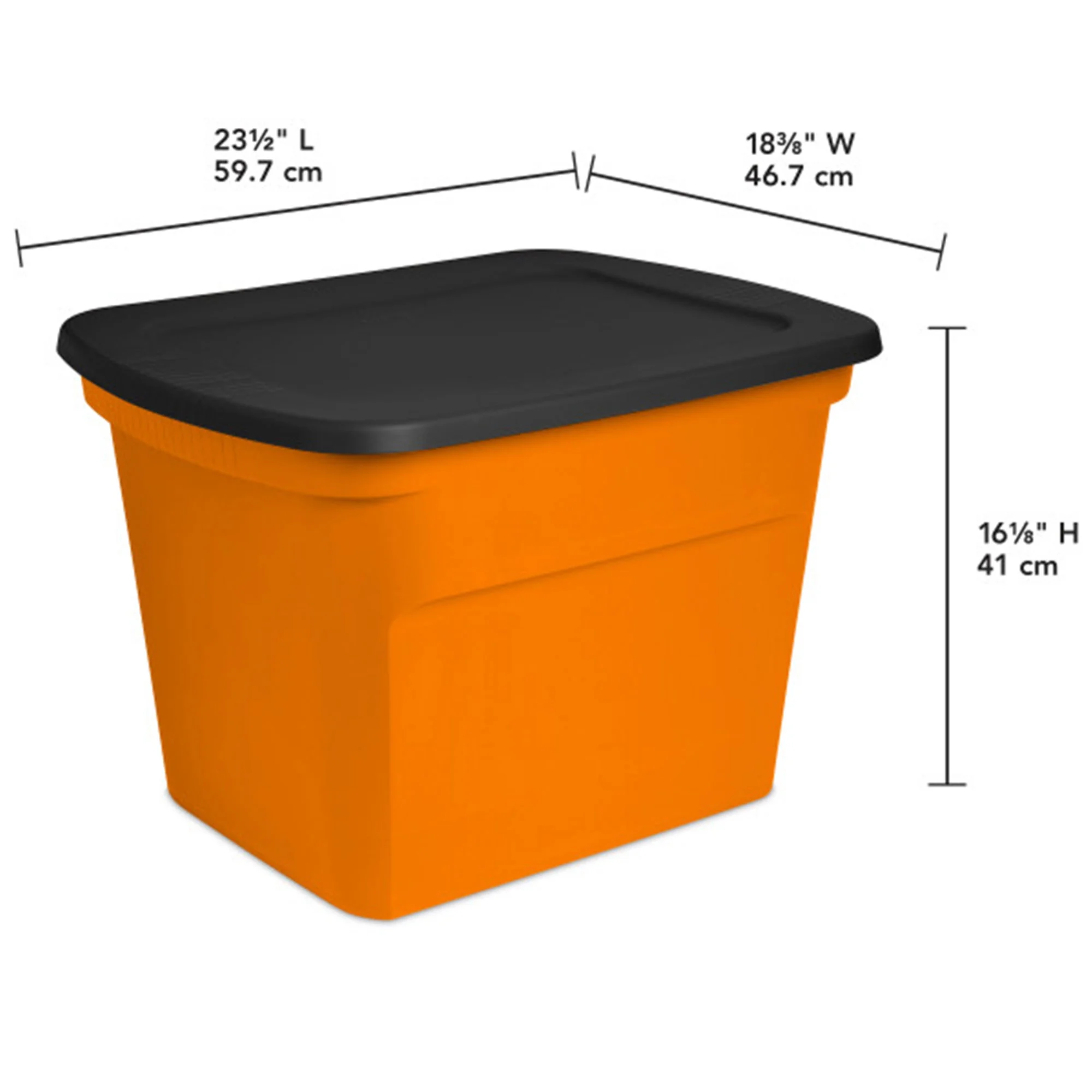 Sterilite 18 Gallon Orange Plastic Storage Container Bin Tote with Lid (8 Pack) - Image 2
