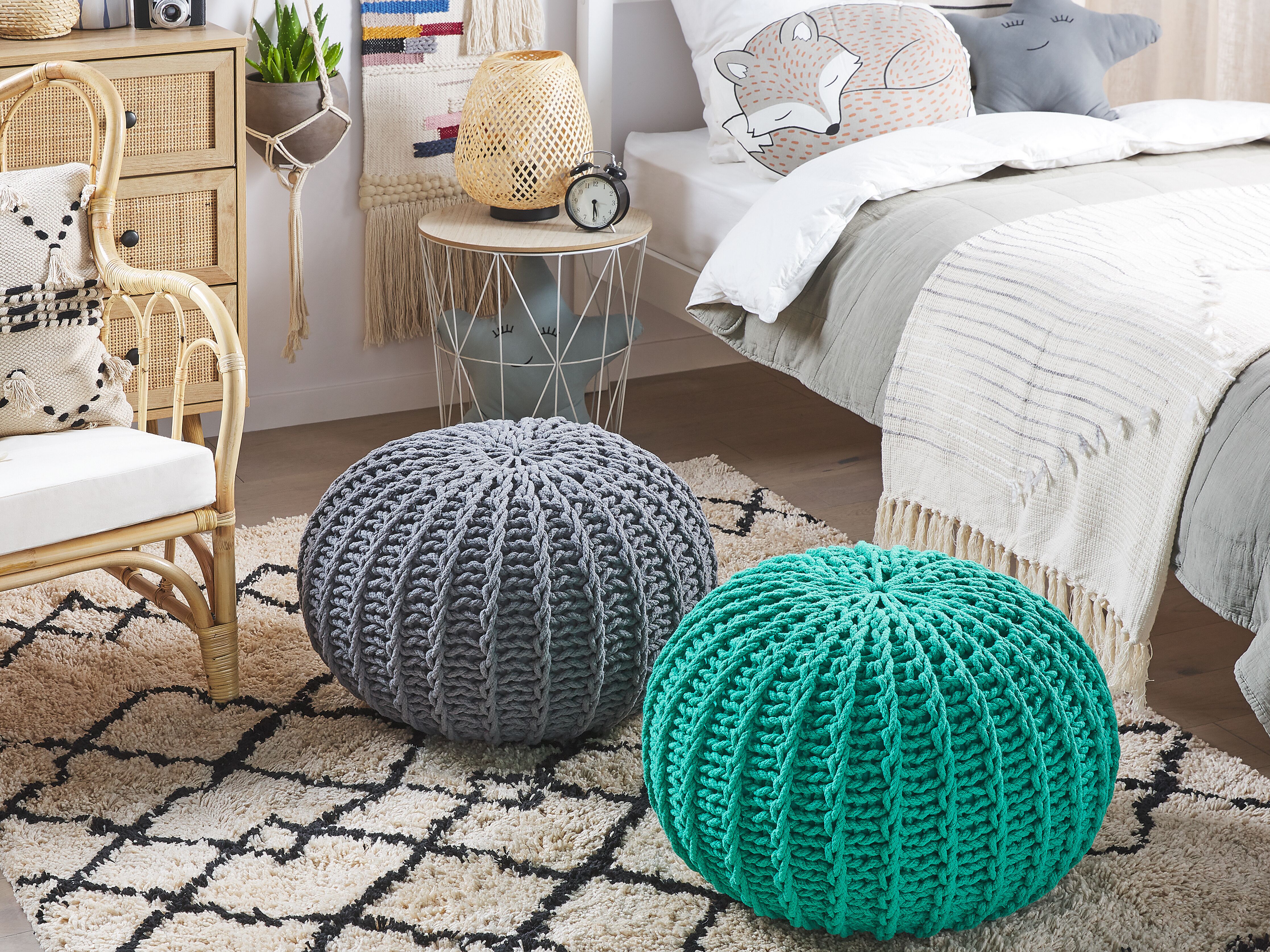 Pouffe CONRAD Cotton Emerald Green