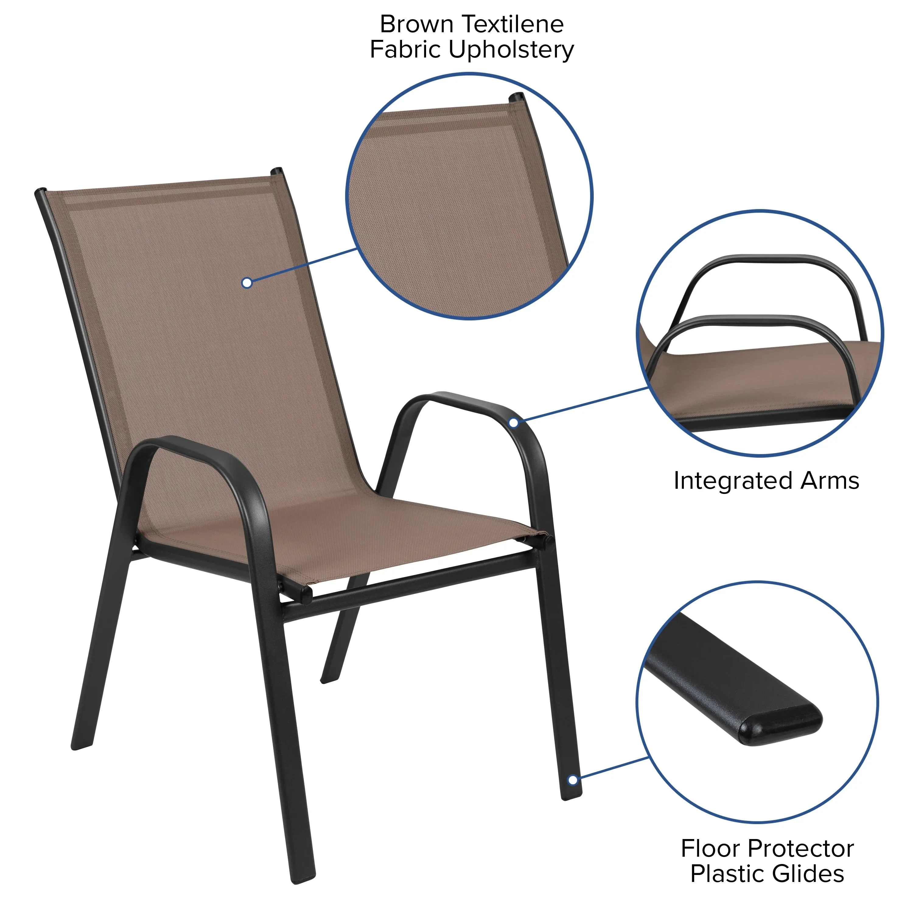 Emma + Oliver Outdoor Stack Chairs, Gray, 4 Pack, 21.25in W x 29in D x 36in H - Image 28 Emma + Oliver Outdoor Stack Chairs, Gray, 4 Pack, 21.25in W x 29in D x 36in H - Image 28
