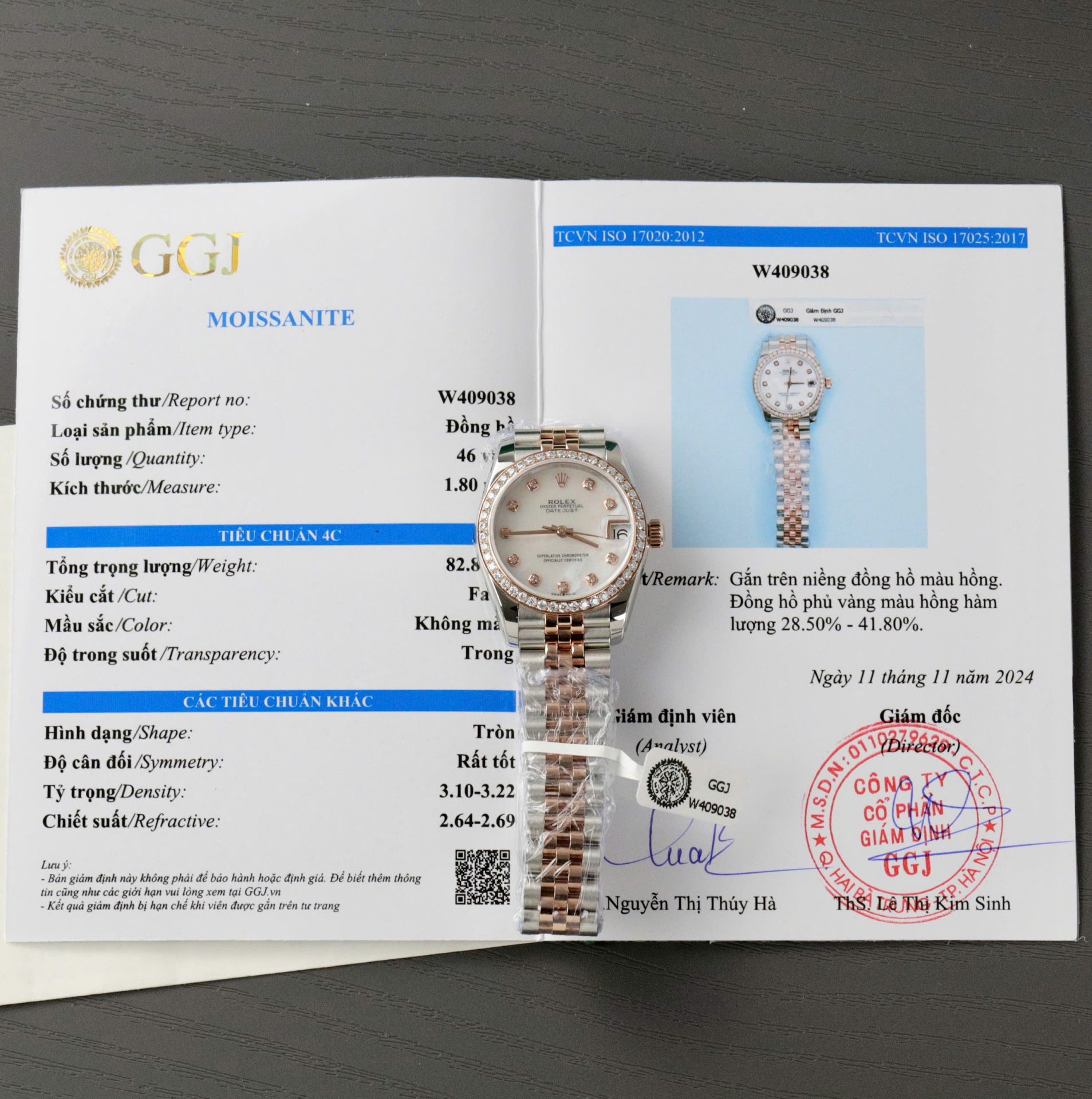 Rolex DateJust Replica 11 Watch Dial Mother Of Pearl Custom Moissanite Diamonds 31mm - Elite Watch Atelier