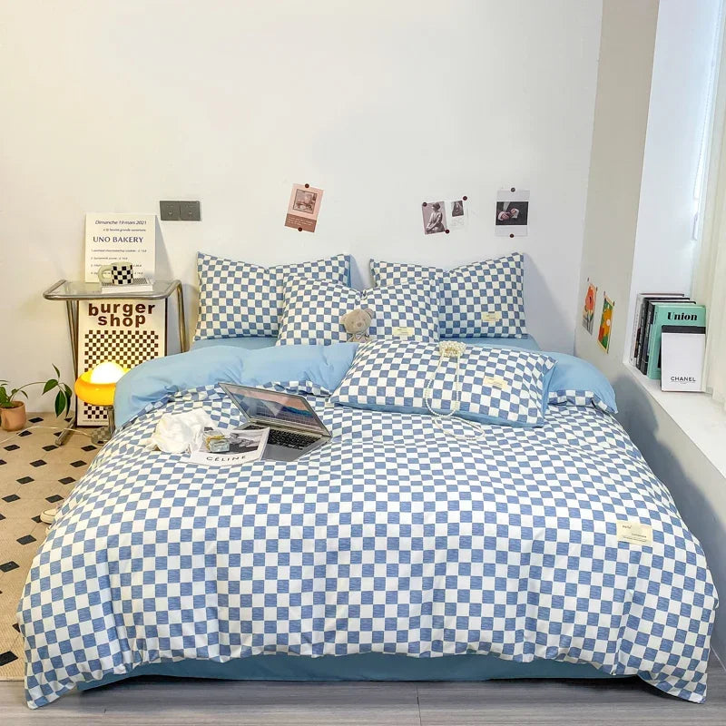 MonoGrid - Modern Geruite Bedset