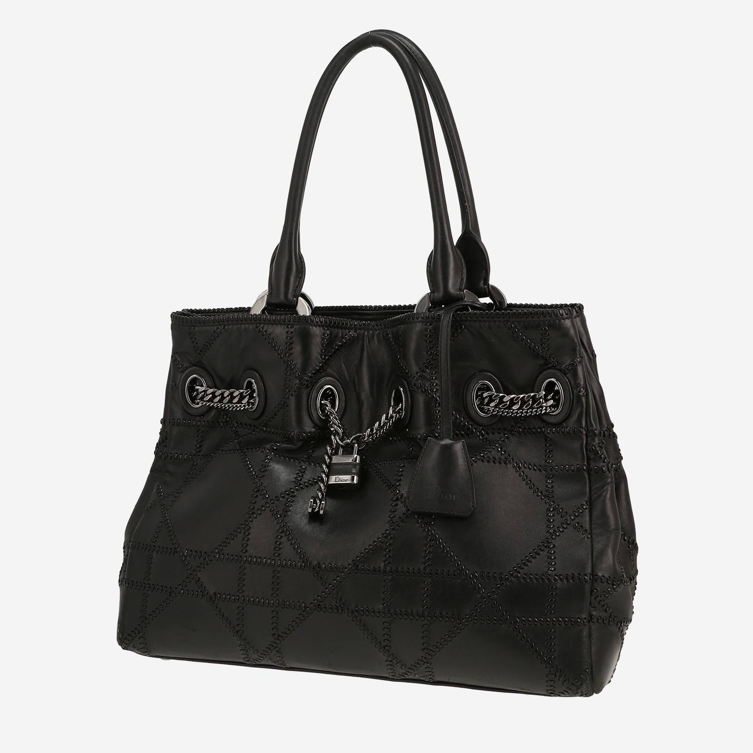 Dior shopping bag in black leather