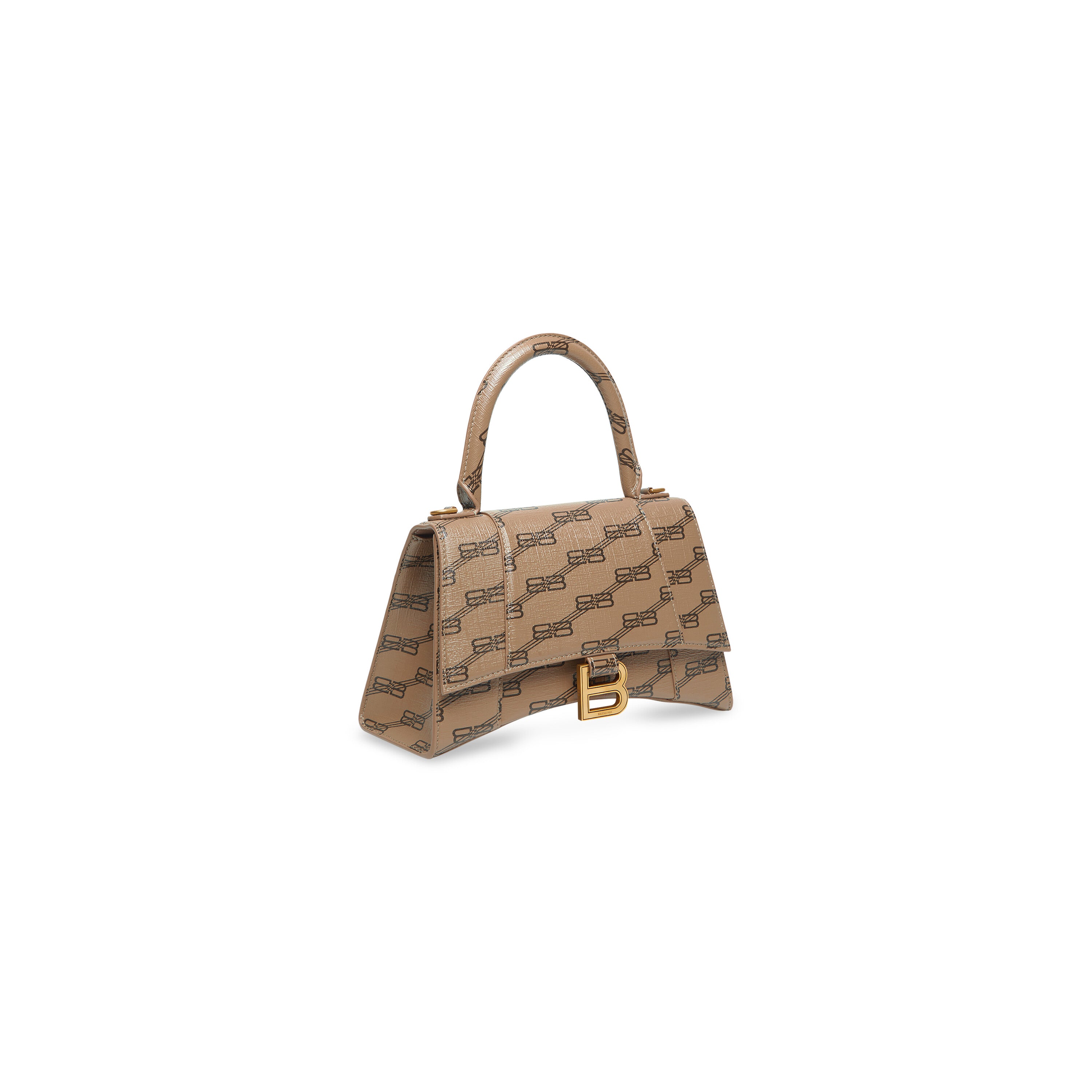 WOMEN'S HOURGLASS SMALL HANDBAG BB MONOGRAM COATED CANVAS IN BEIGE - Replicaclubs