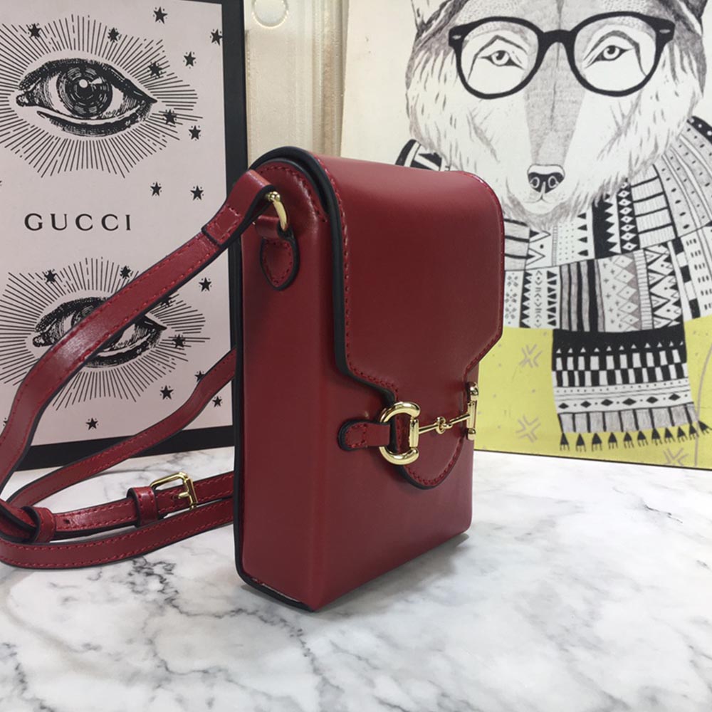 Replica Gucci Horsebit 1955 Mini Bag 625615 Blk/Red/Brown1:1High-quality replica
